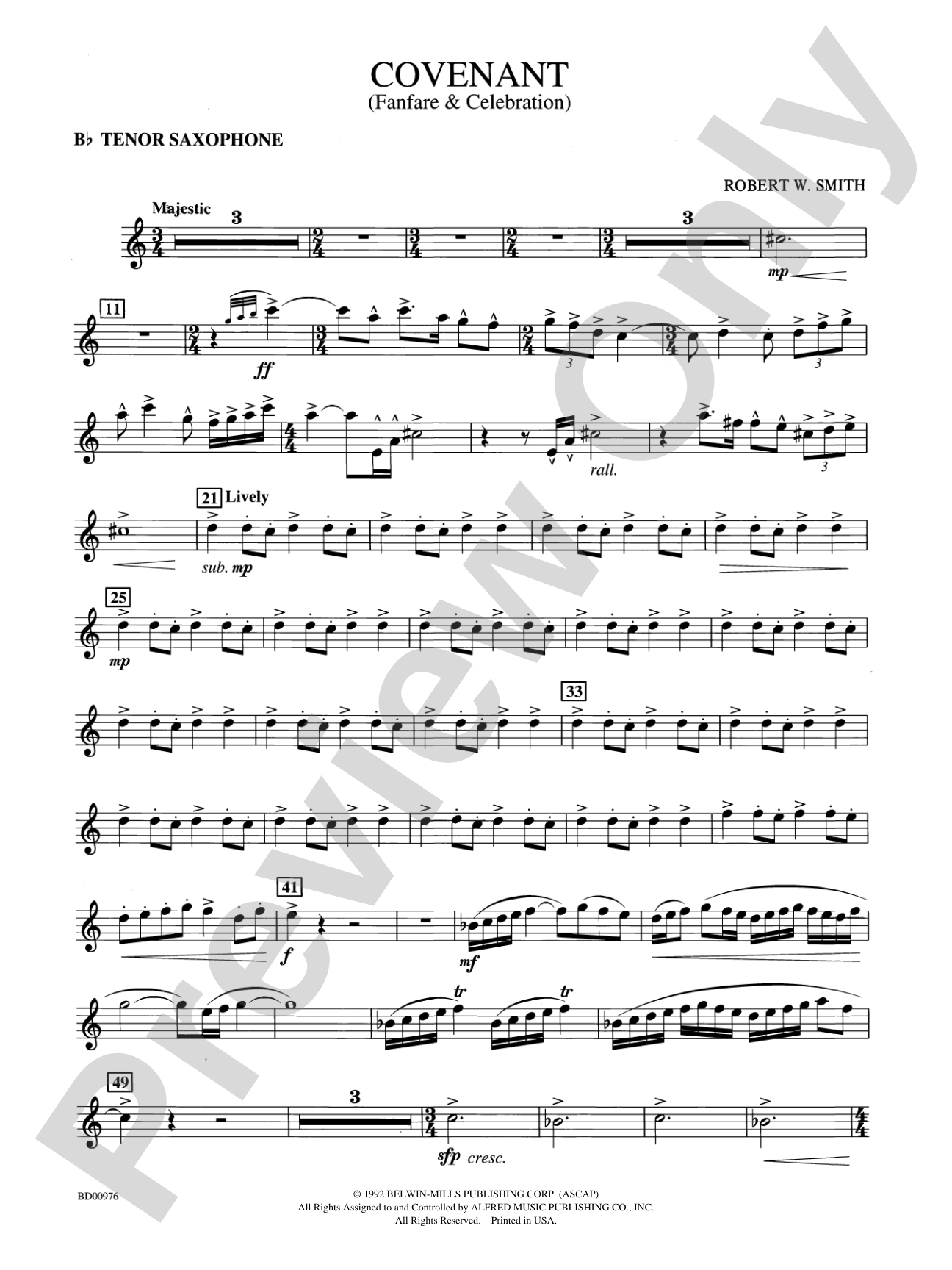 Covenant: B-flat Tenor Saxophone