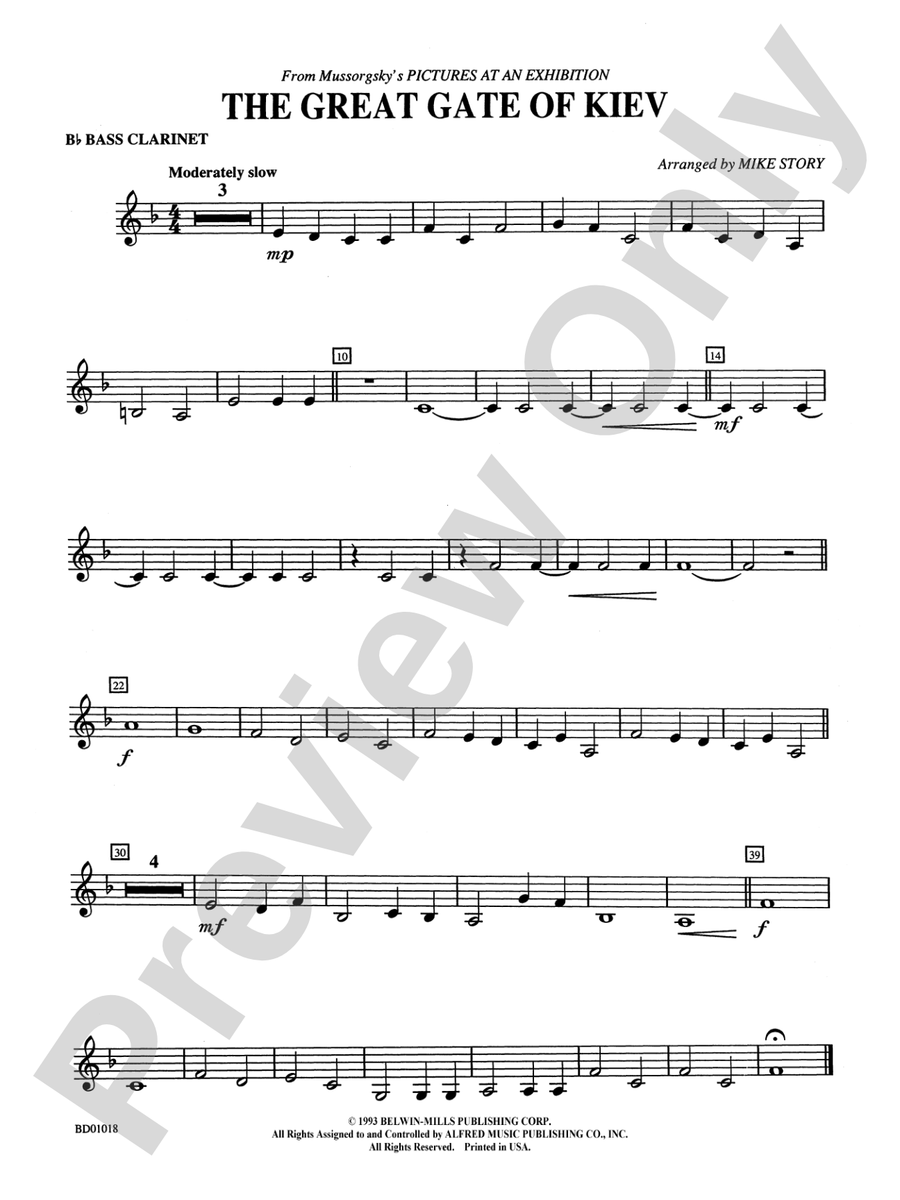 The Great Gate of Kiev (from Pictures at an Exhibition): B-flat Bass Clarinet