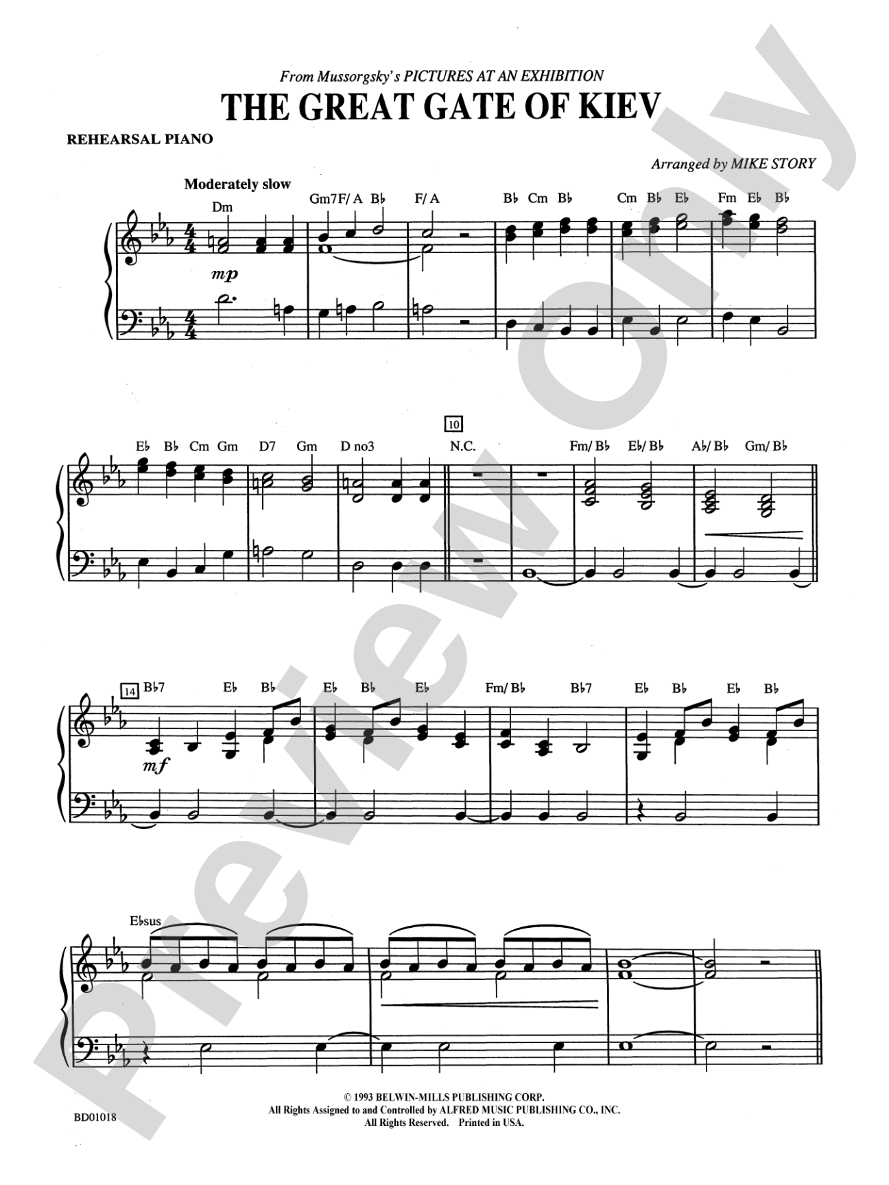 The Great Gate of Kiev (from Pictures at an Exhibition): Piano Accompaniment