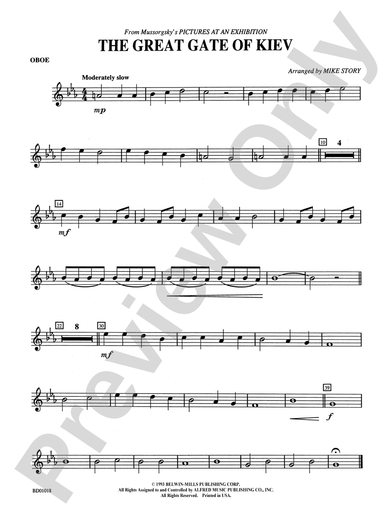 The Great Gate of Kiev (from Pictures at an Exhibition): Oboe