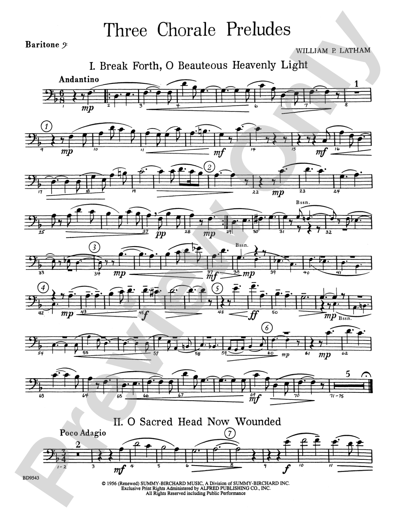 Three Chorale Preludes: Baritone B.C.