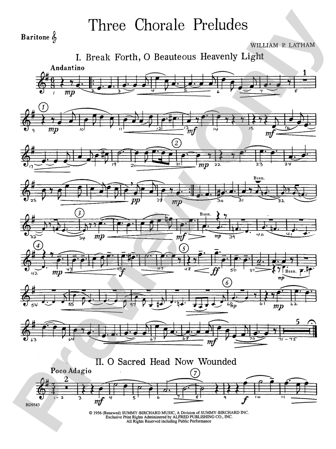 Three Chorale Preludes: Baritone T.C.