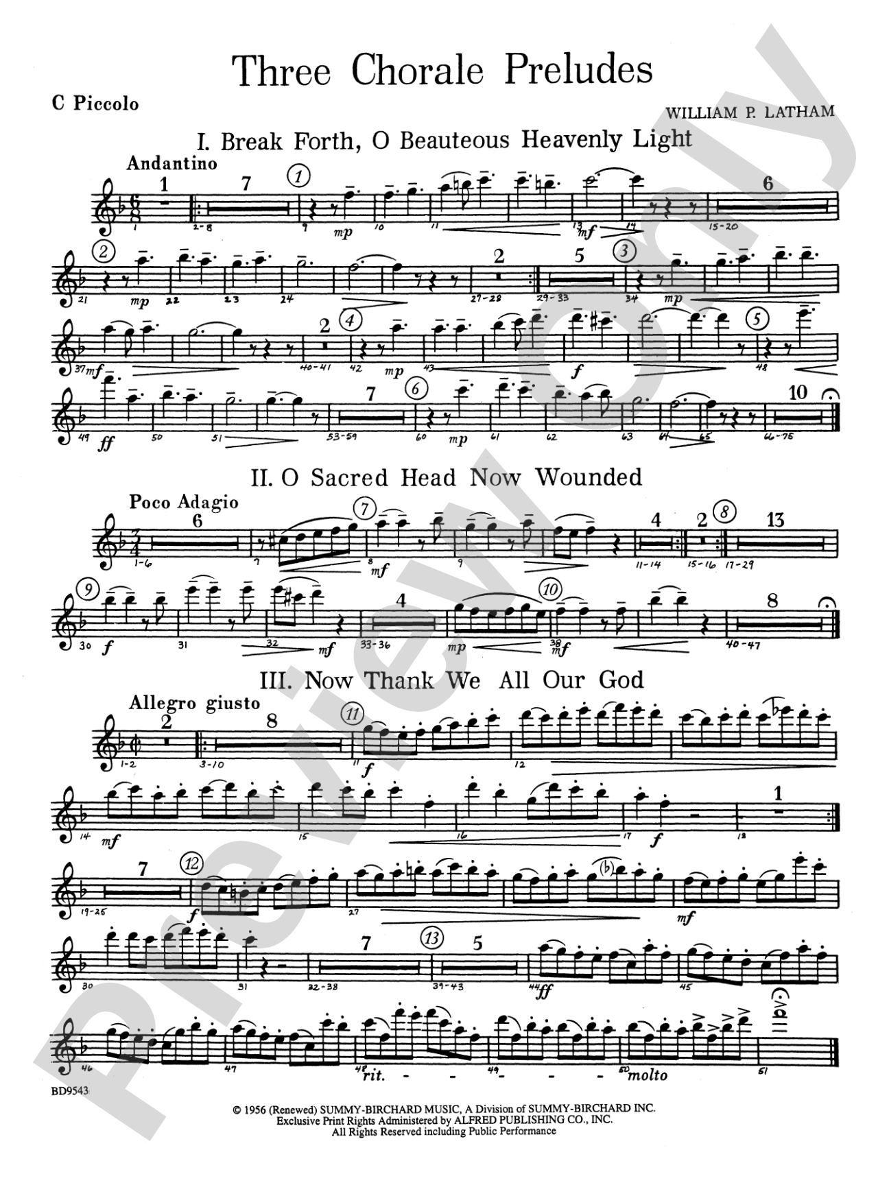 Three Chorale Preludes: Piccolo