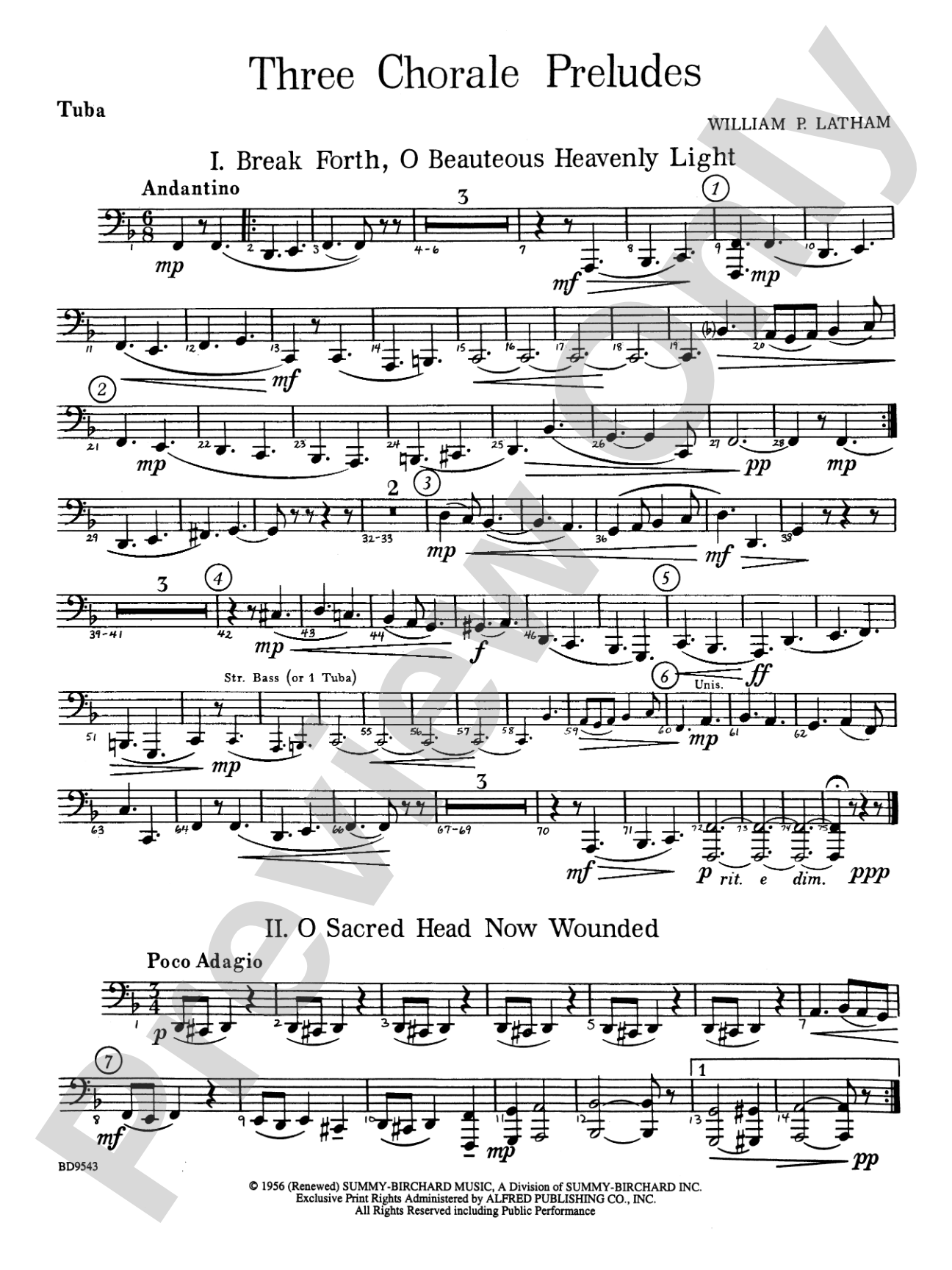 Three Chorale Preludes: Tuba