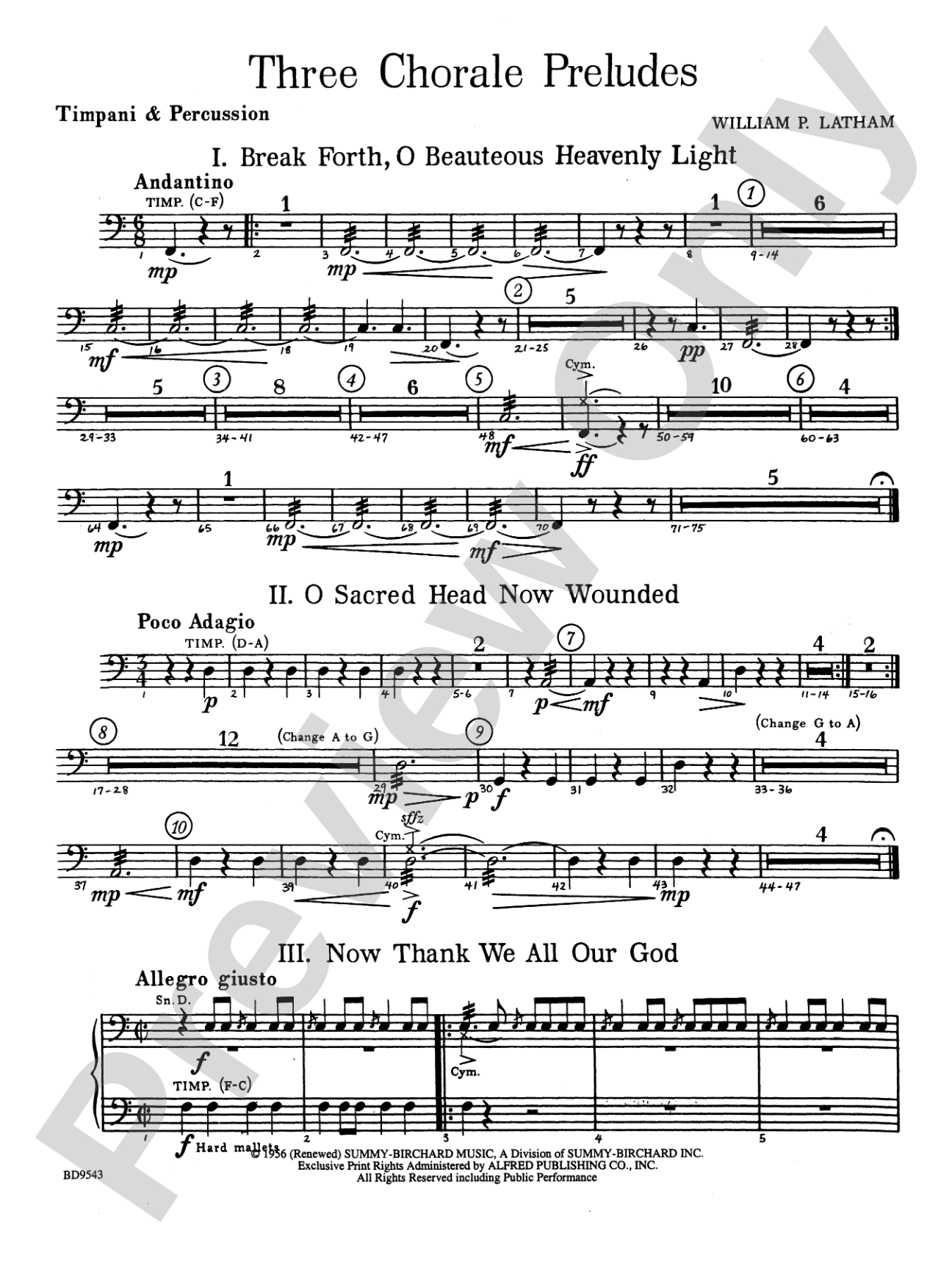 Three Chorale Preludes: Timpani