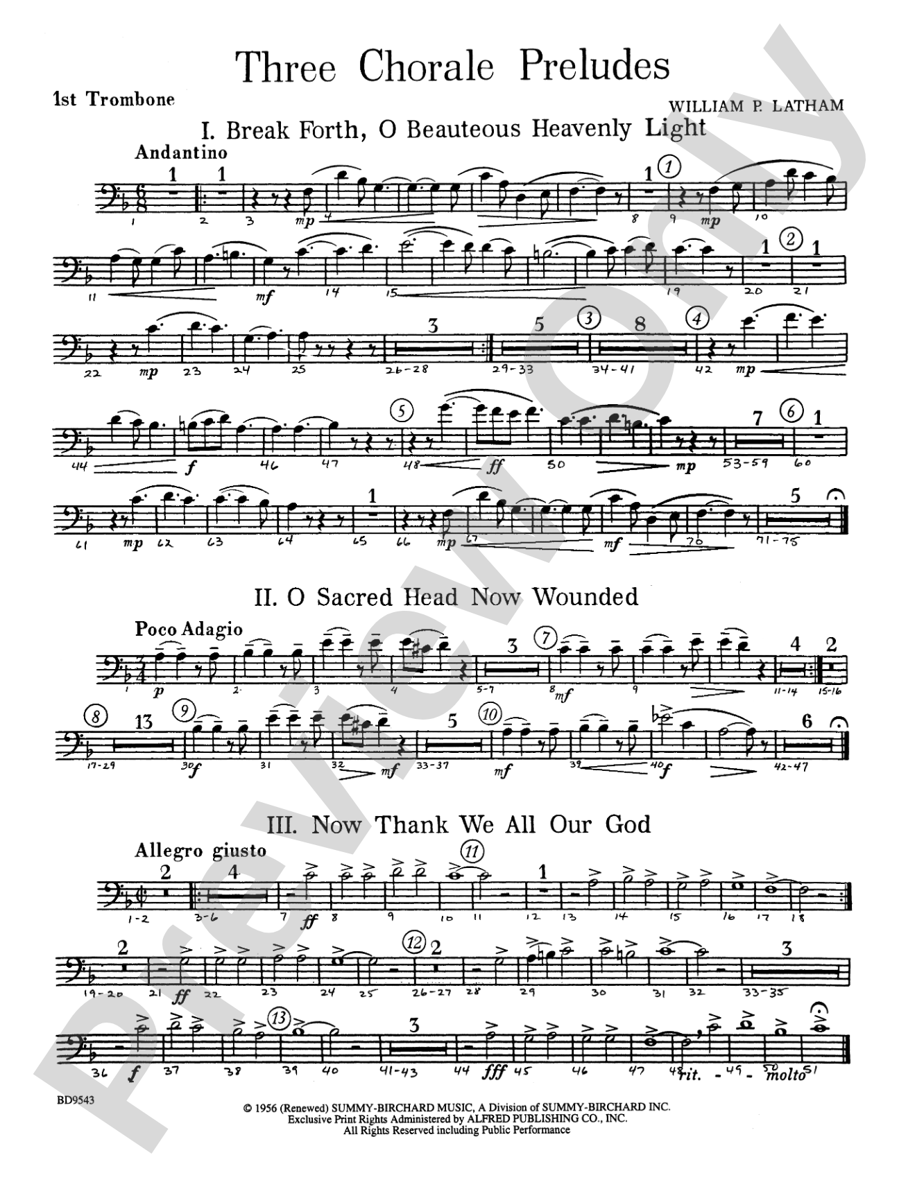 Three Chorale Preludes: 1st Trombone