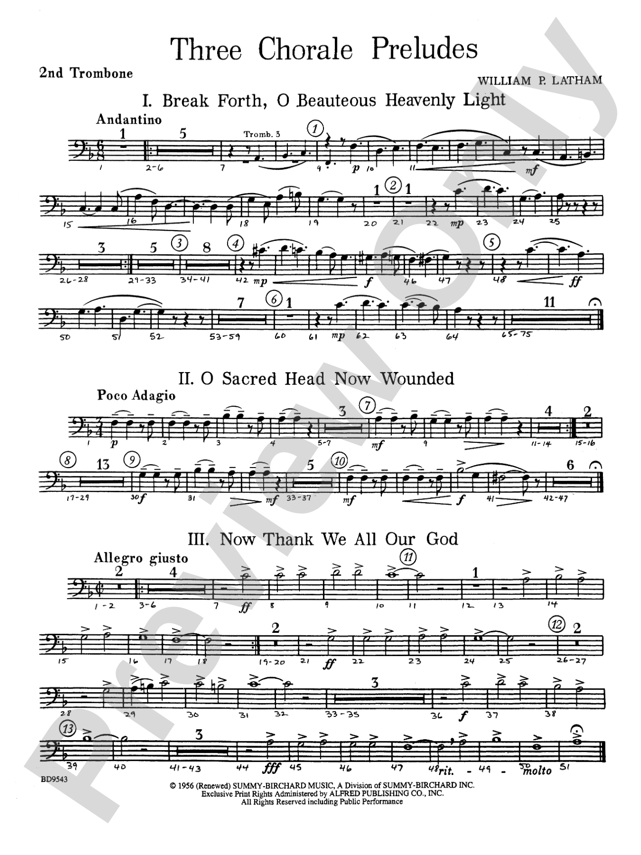 Three Chorale Preludes: 2nd Trombone