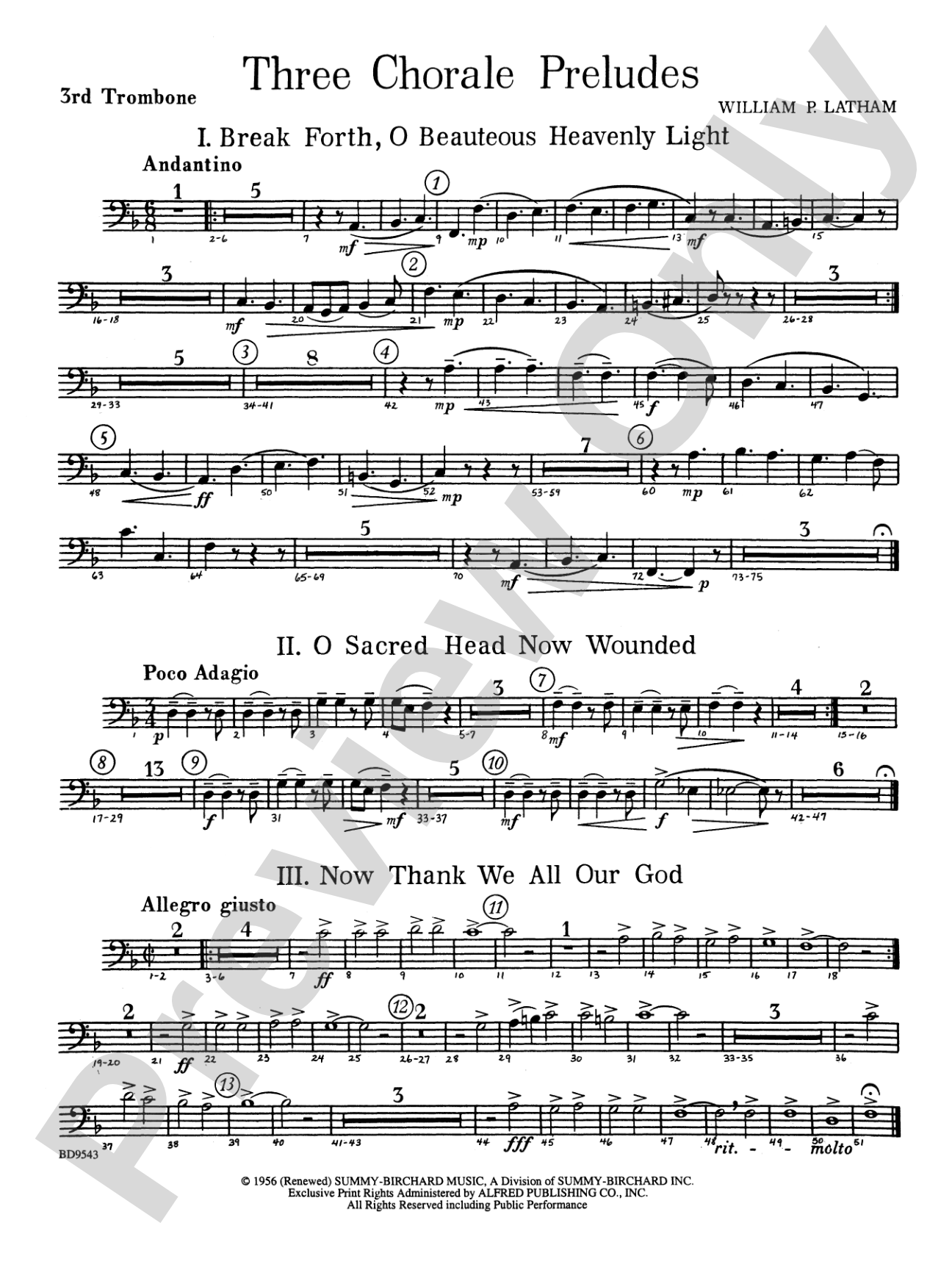 Three Chorale Preludes: 3rd Trombone