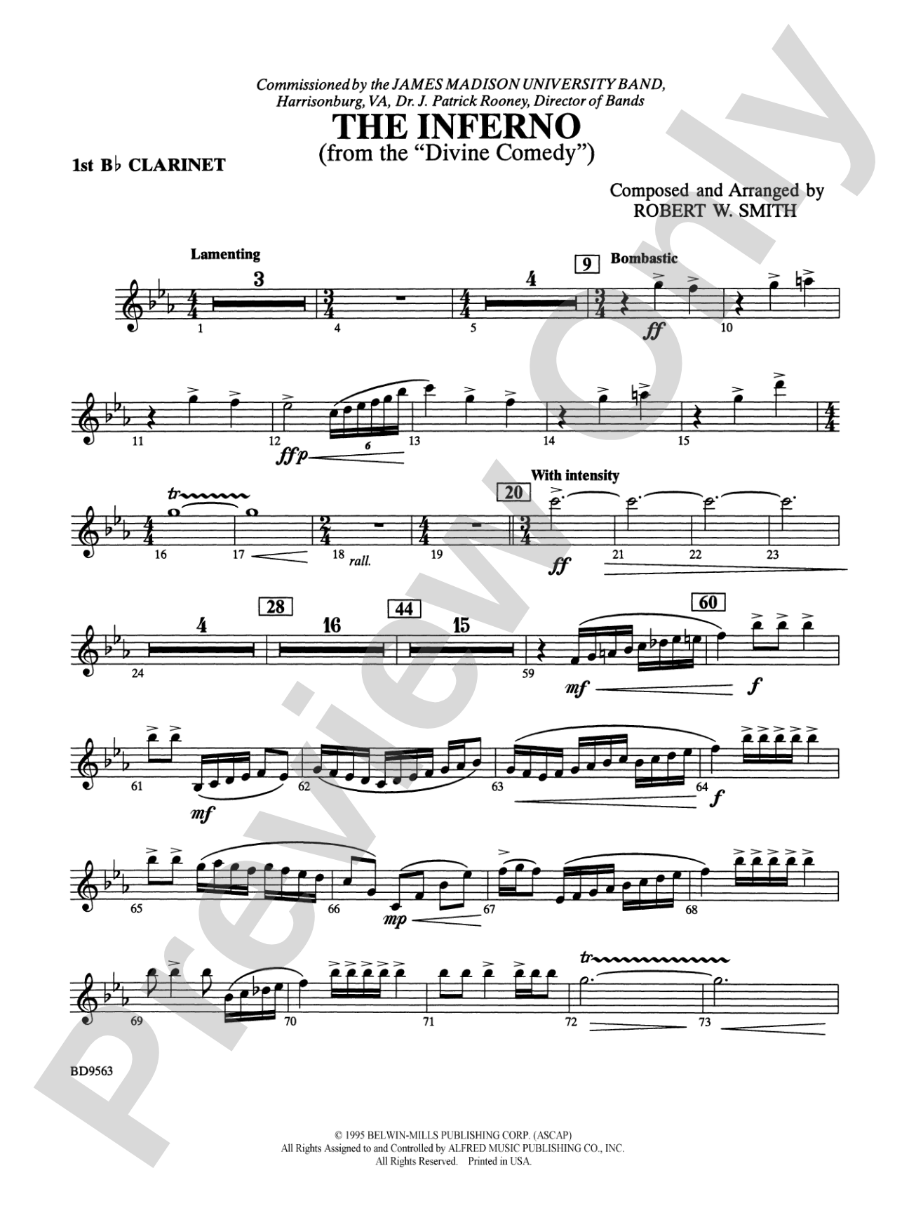 The Inferno: 1st B-flat Clarinet