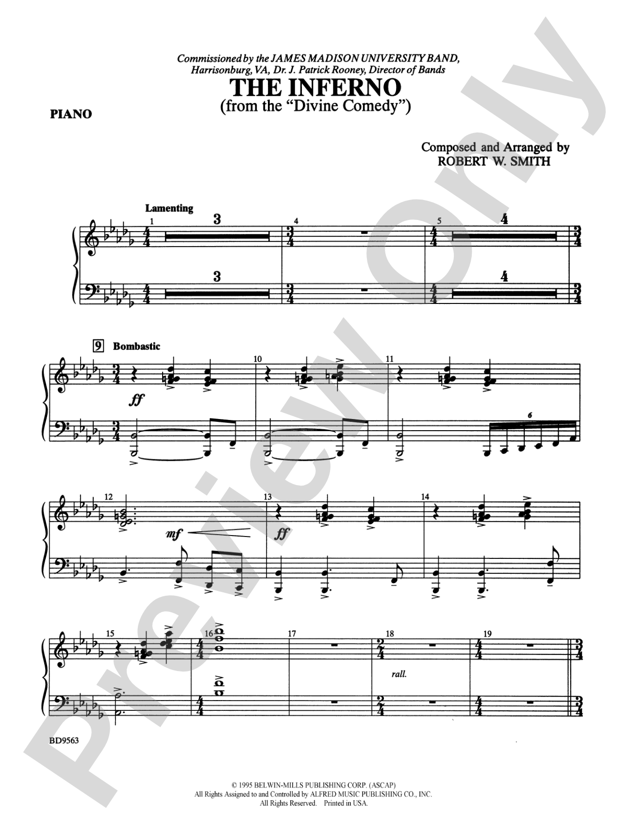 The Inferno: Piano Accompaniment