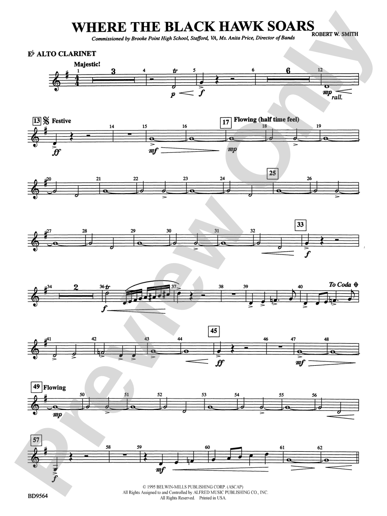 Where the Black Hawk Soars: E-flat Alto Clarinet