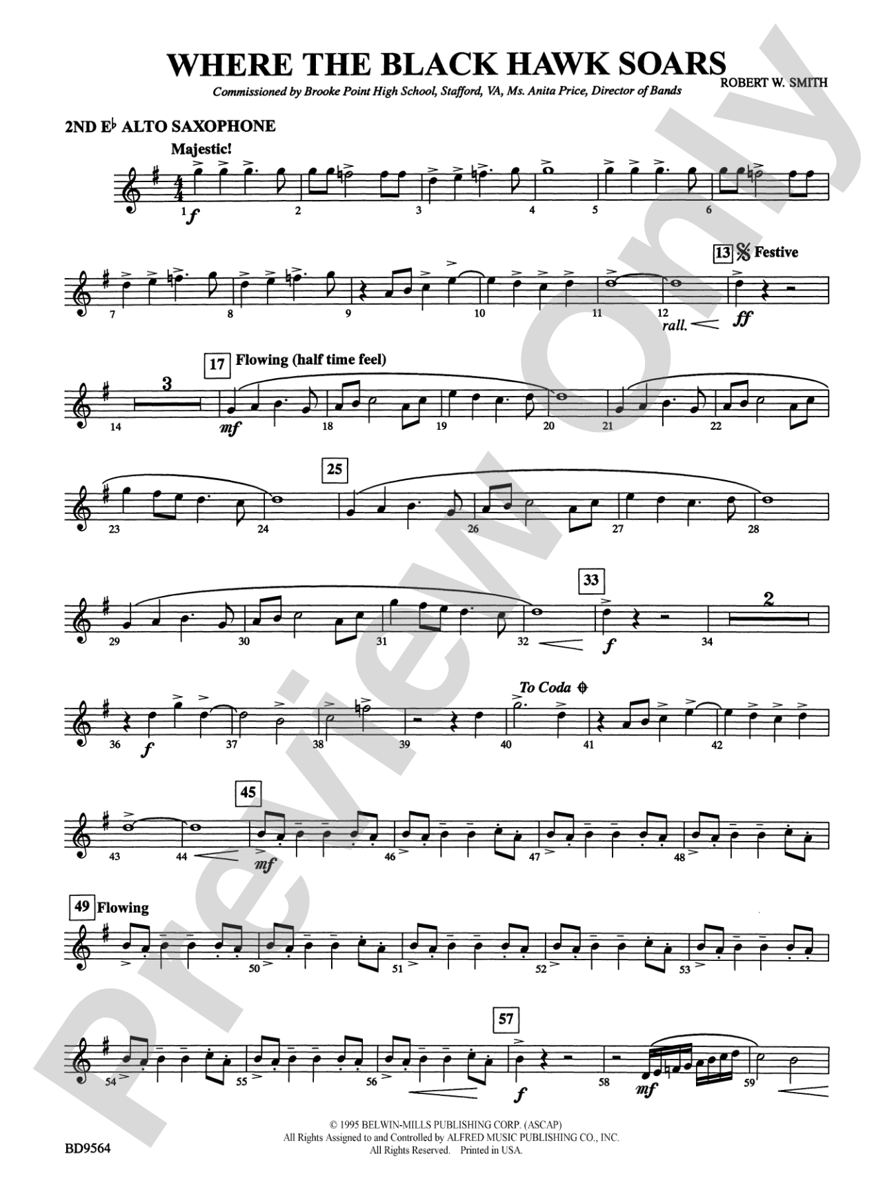 Where the Black Hawk Soars: 2nd E-flat Alto Saxophone