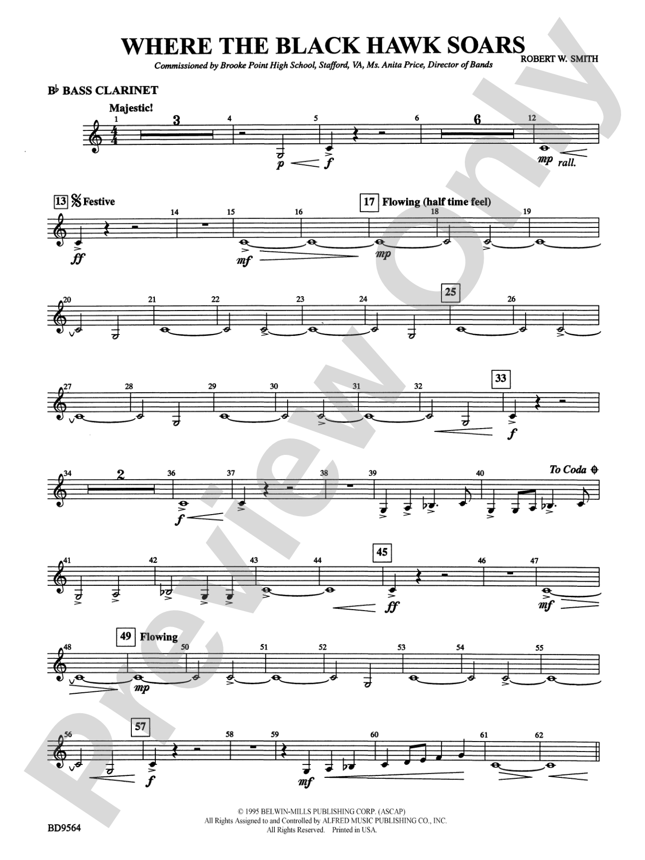 Where the Black Hawk Soars: B-flat Bass Clarinet