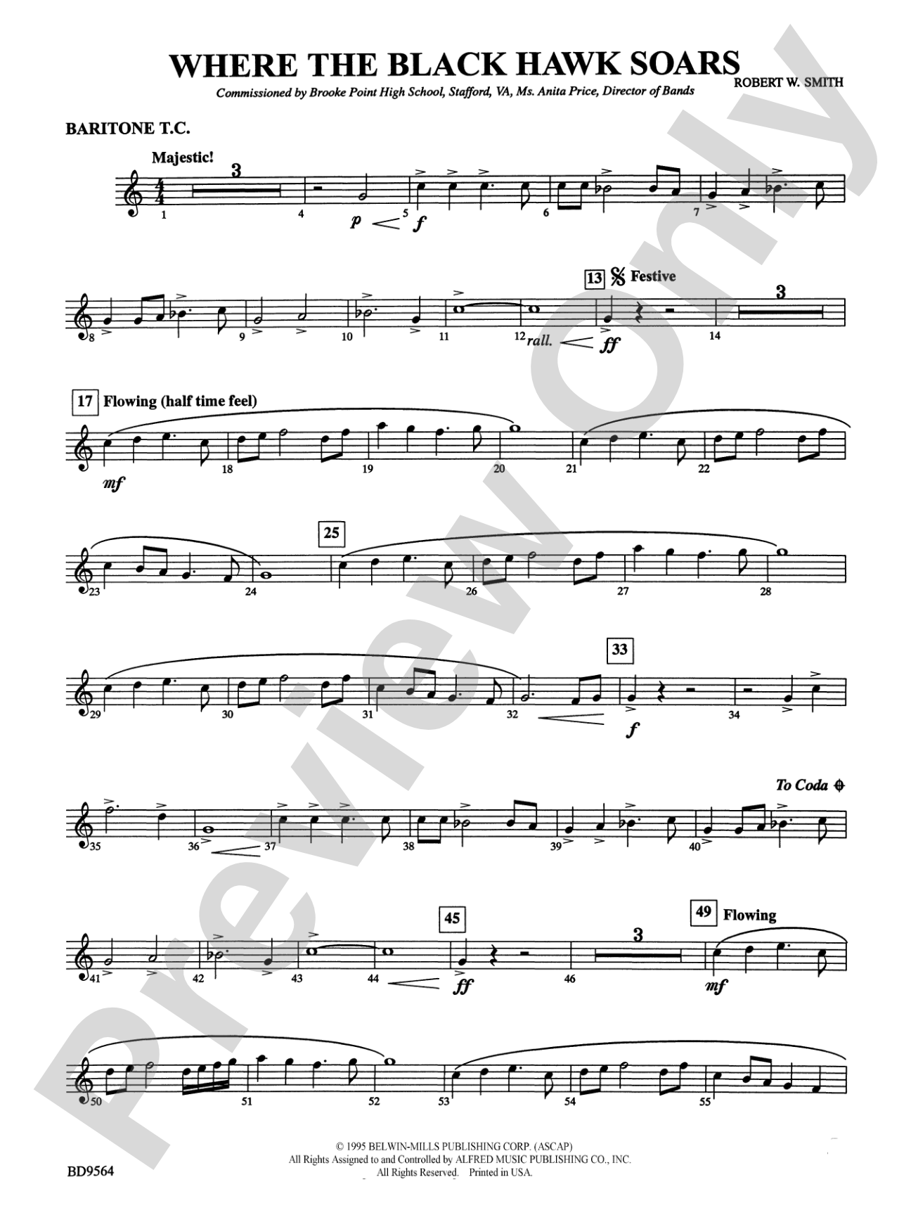 Where the Black Hawk Soars: Baritone T.C.