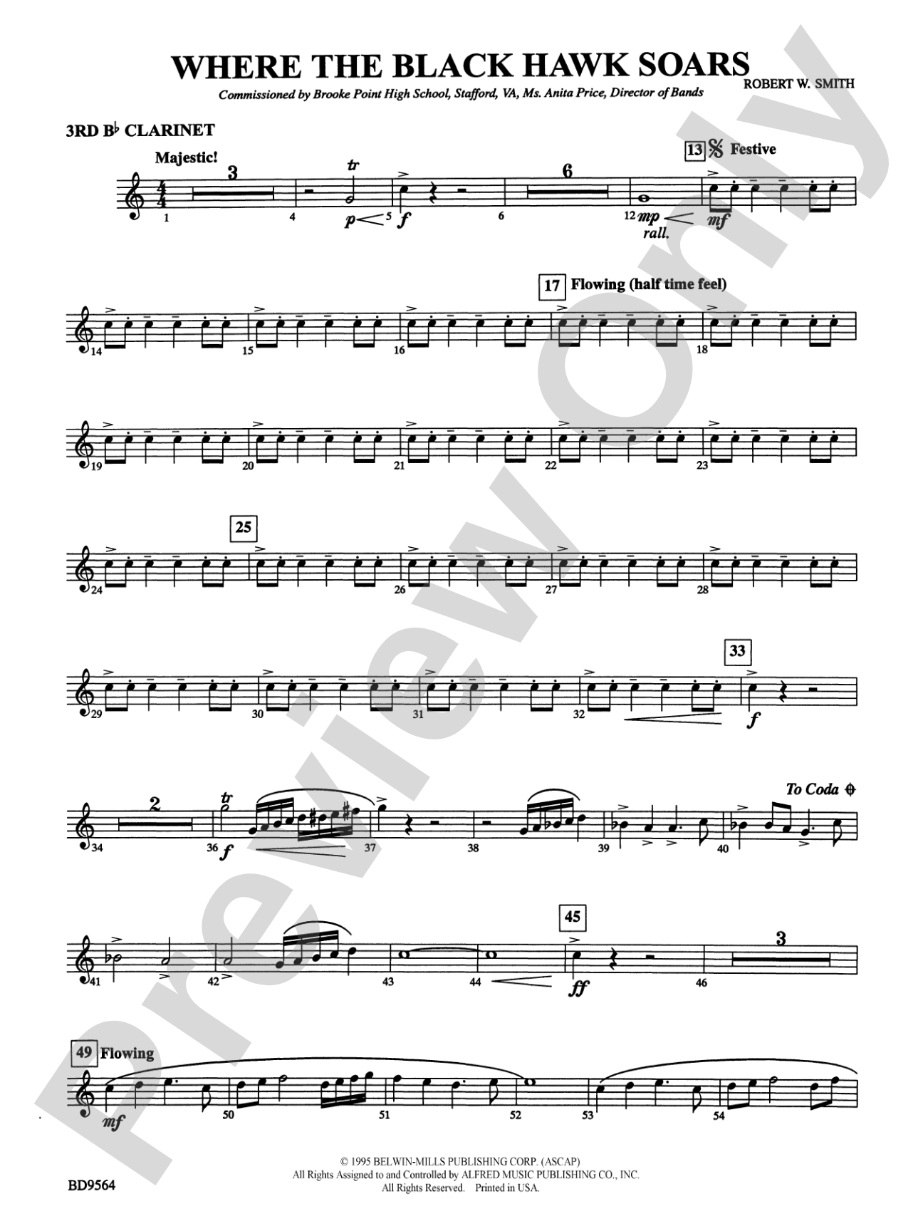 Where the Black Hawk Soars: 3rd B-flat Clarinet