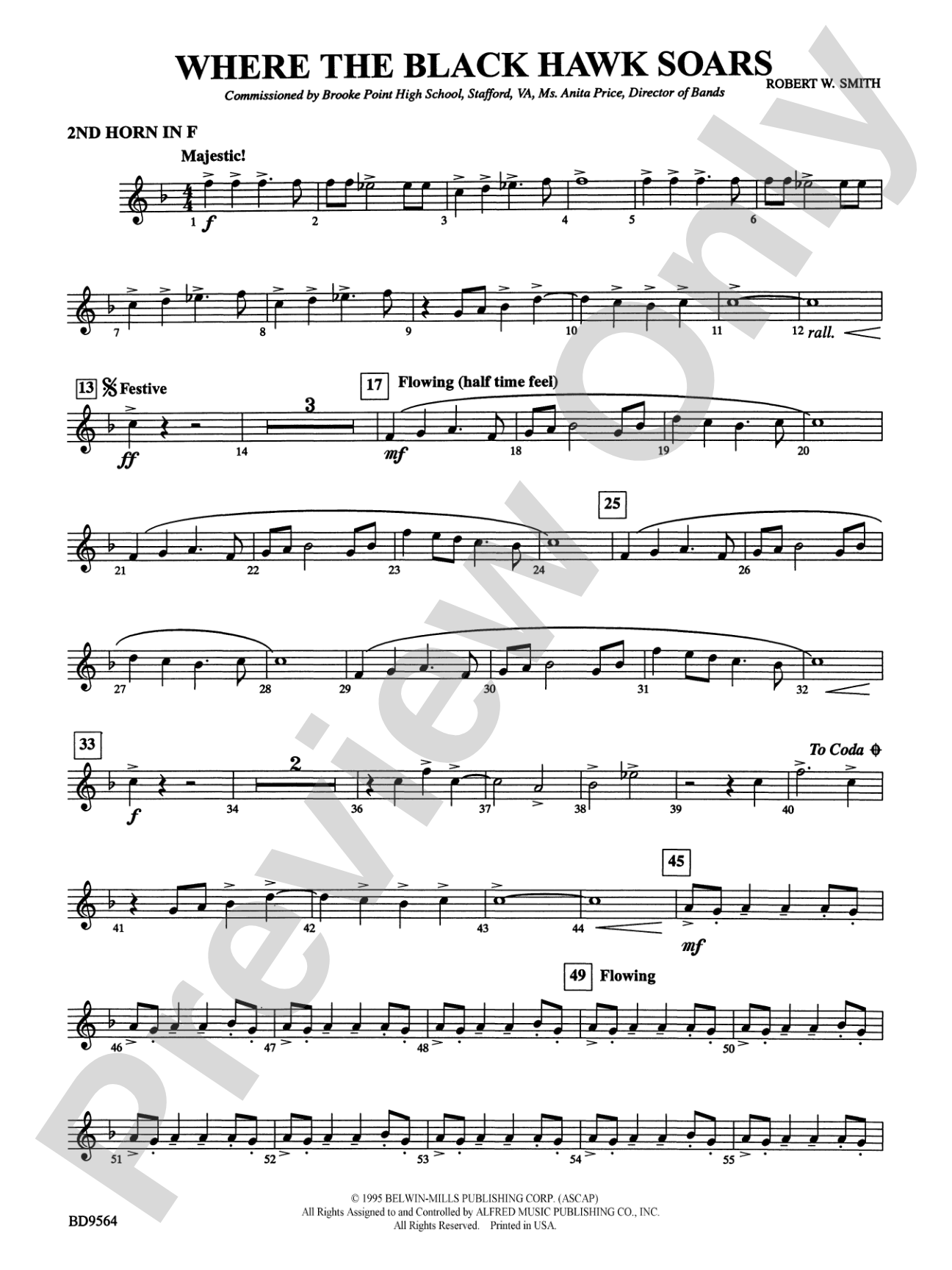Where the Black Hawk Soars: 2nd F Horn