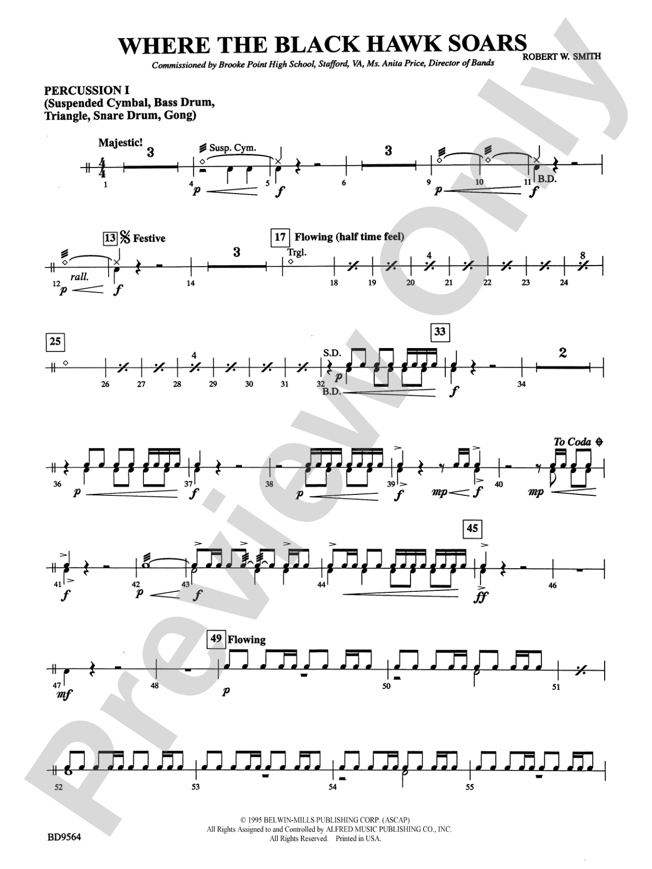 Where the Black Hawk Soars: 1st Percussion