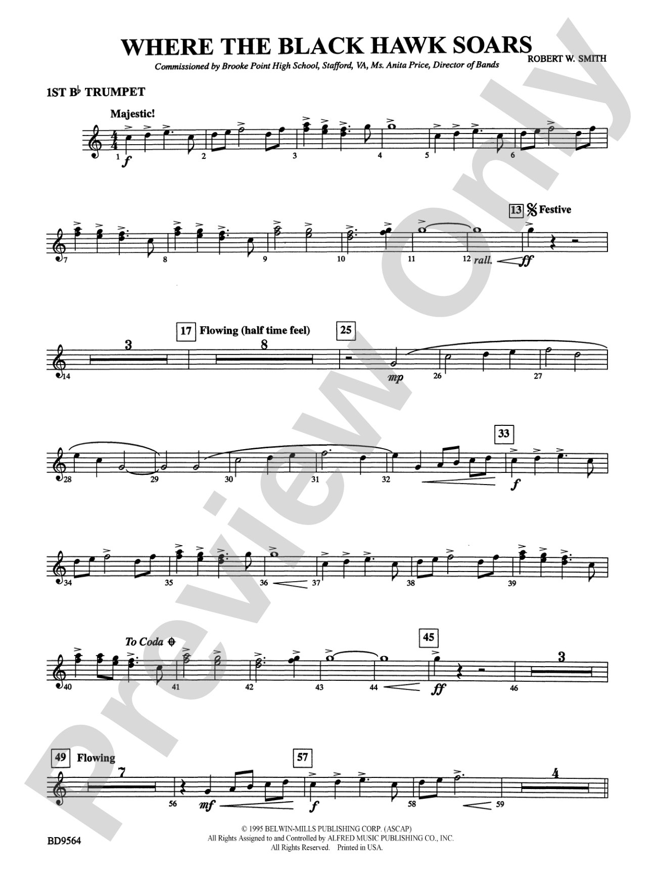 Where the Black Hawk Soars: 1st B-flat Trumpet