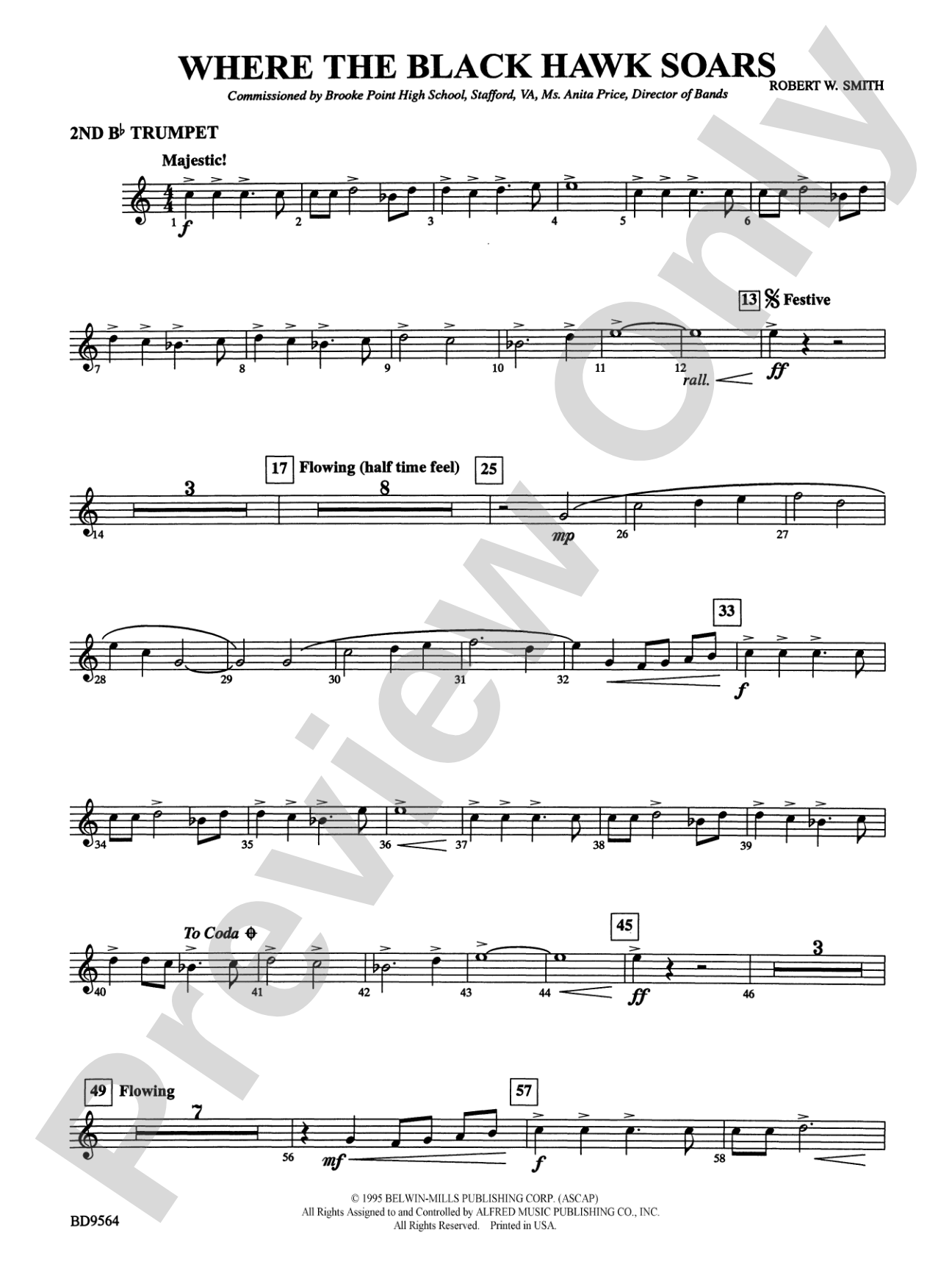 Where the Black Hawk Soars: 2nd B-flat Trumpet