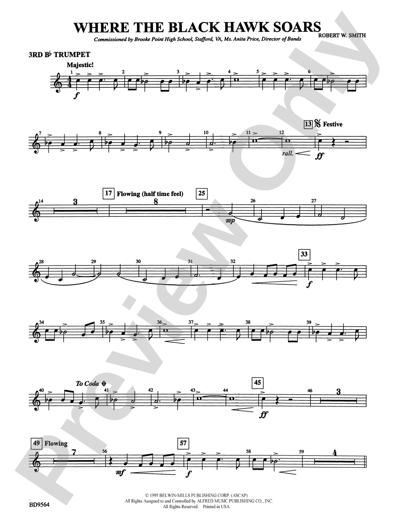 Where the Black Hawk Soars: 3rd B-flat Trumpet