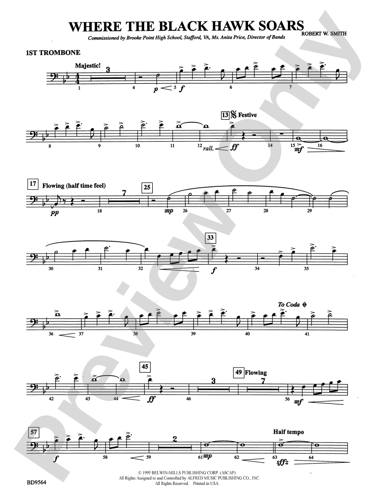 Where the Black Hawk Soars: 1st Trombone