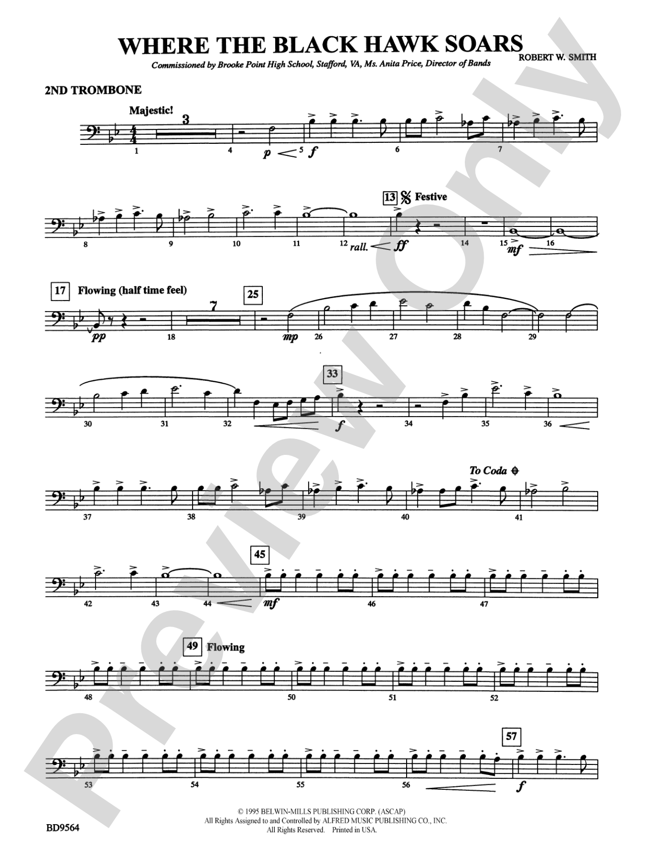 Where the Black Hawk Soars: 2nd Trombone