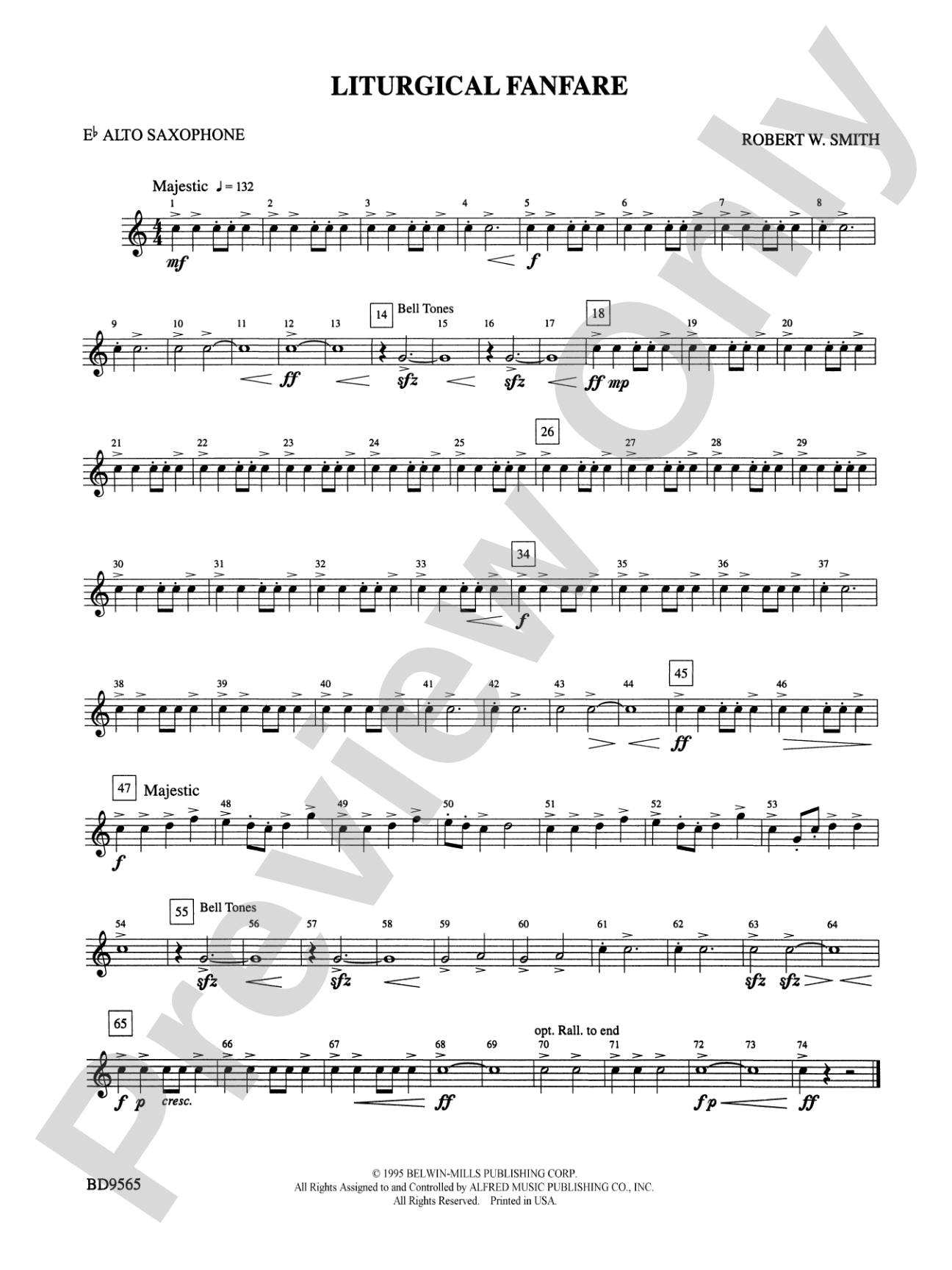 Liturgical Fanfare: E-flat Alto Saxophone