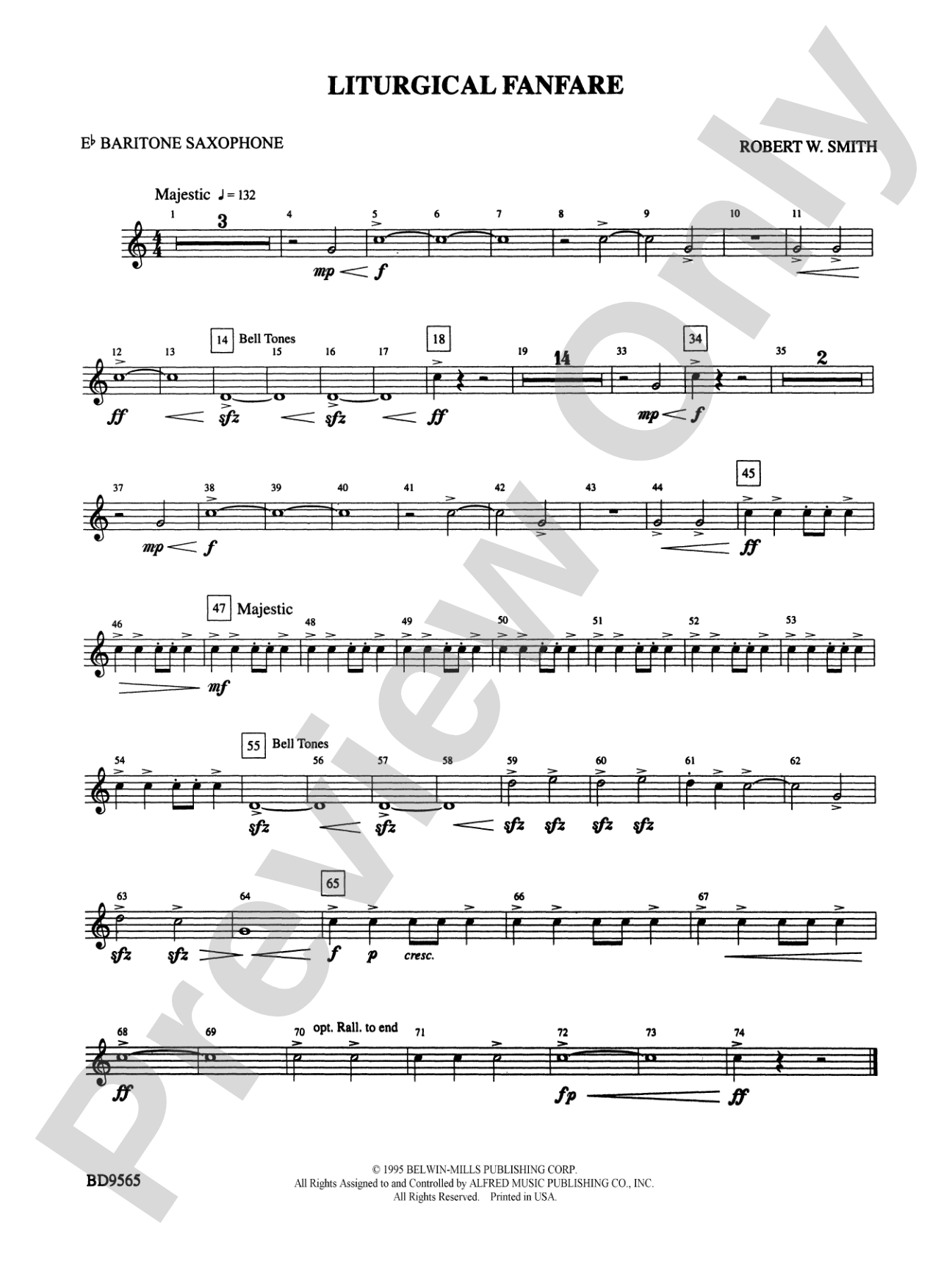 Liturgical Fanfare: E-flat Baritone Saxophone