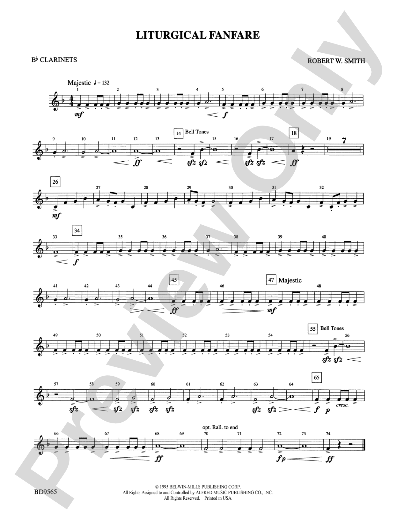 Liturgical Fanfare: 1st B-flat Clarinet
