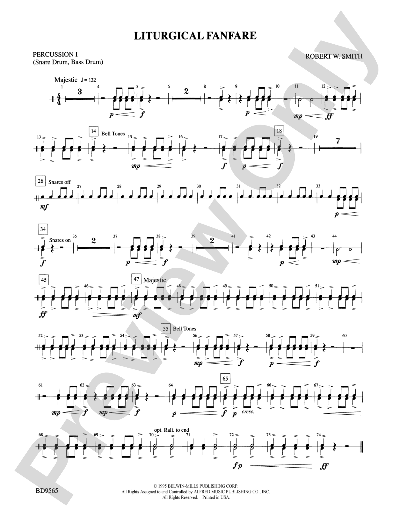 Liturgical Fanfare: 1st Percussion