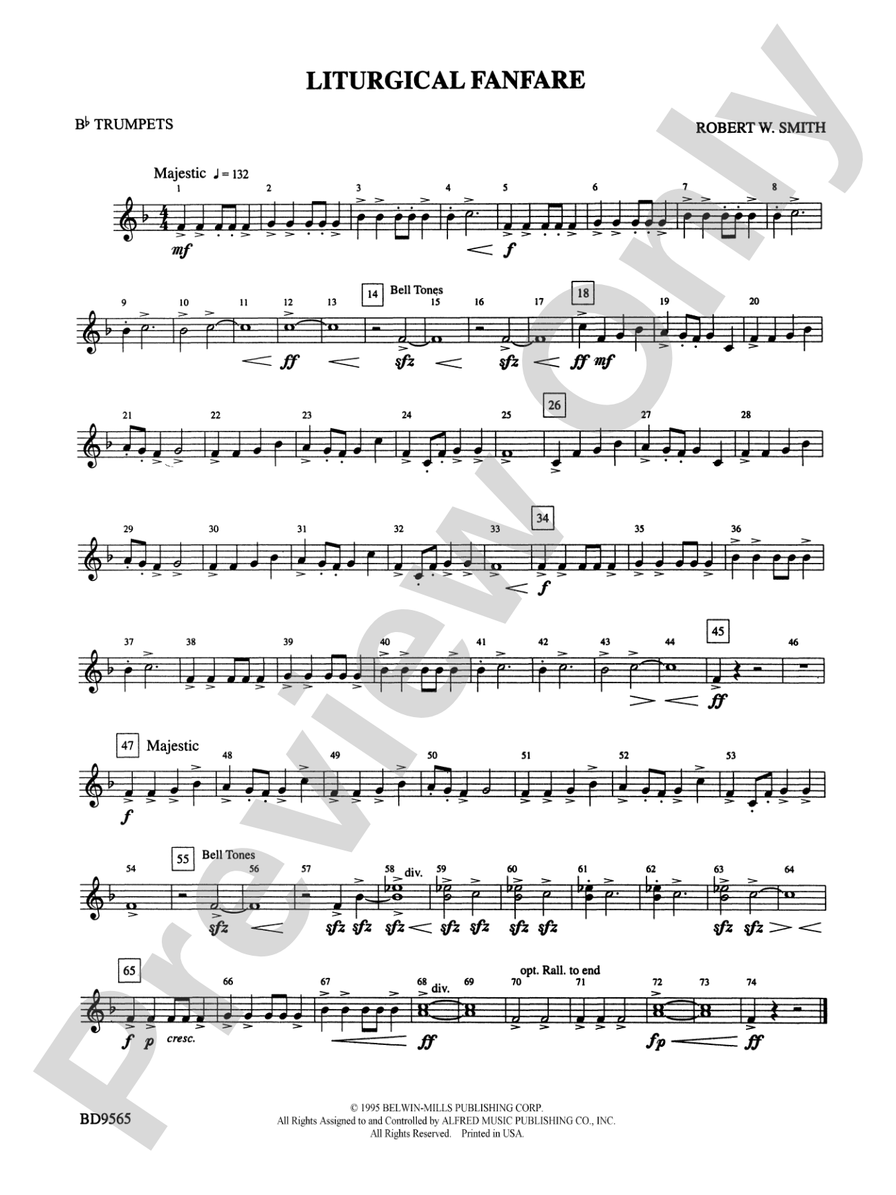 Liturgical Fanfare: 1st B-flat Trumpet