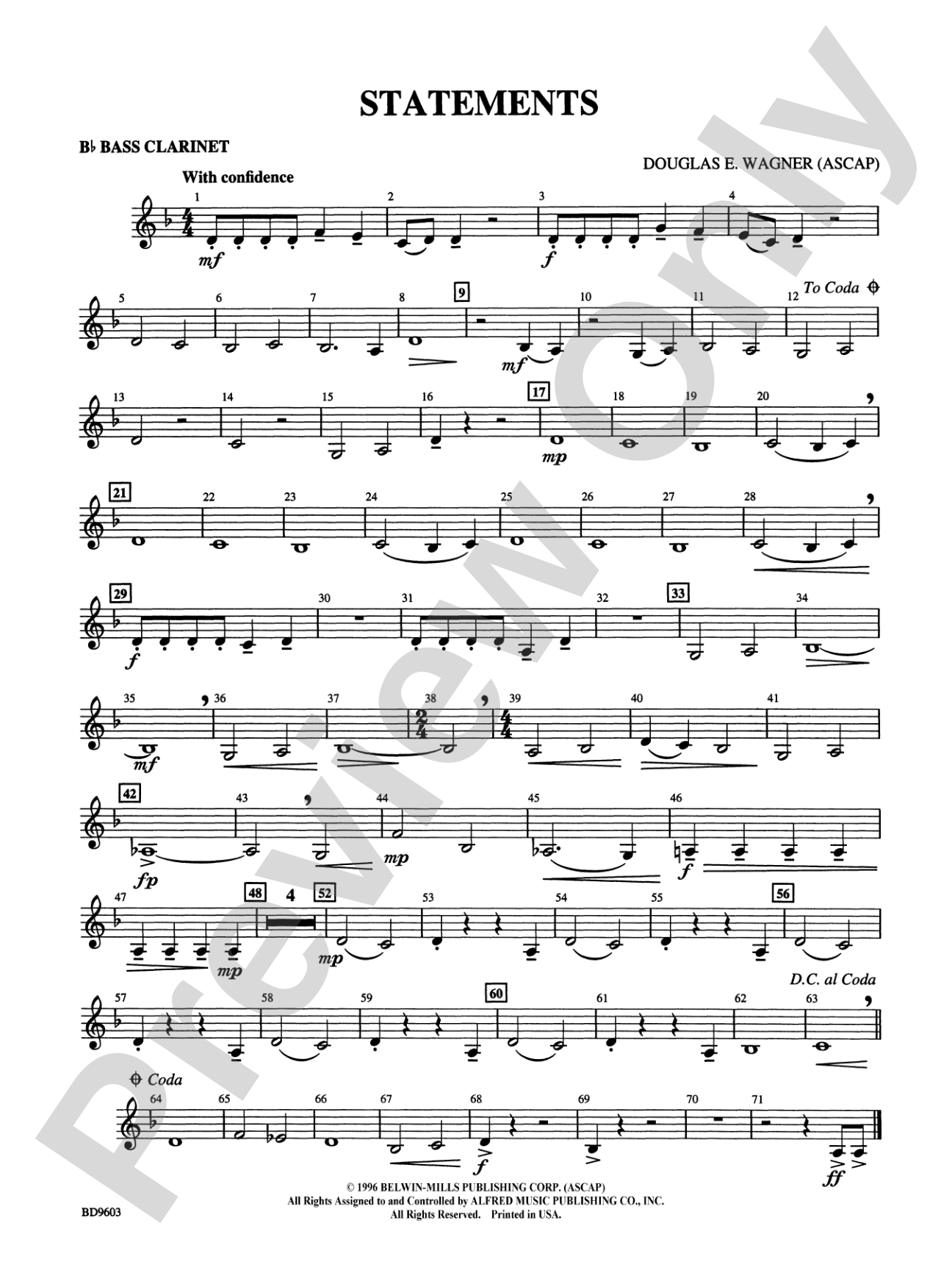 Statements: B-flat Bass Clarinet