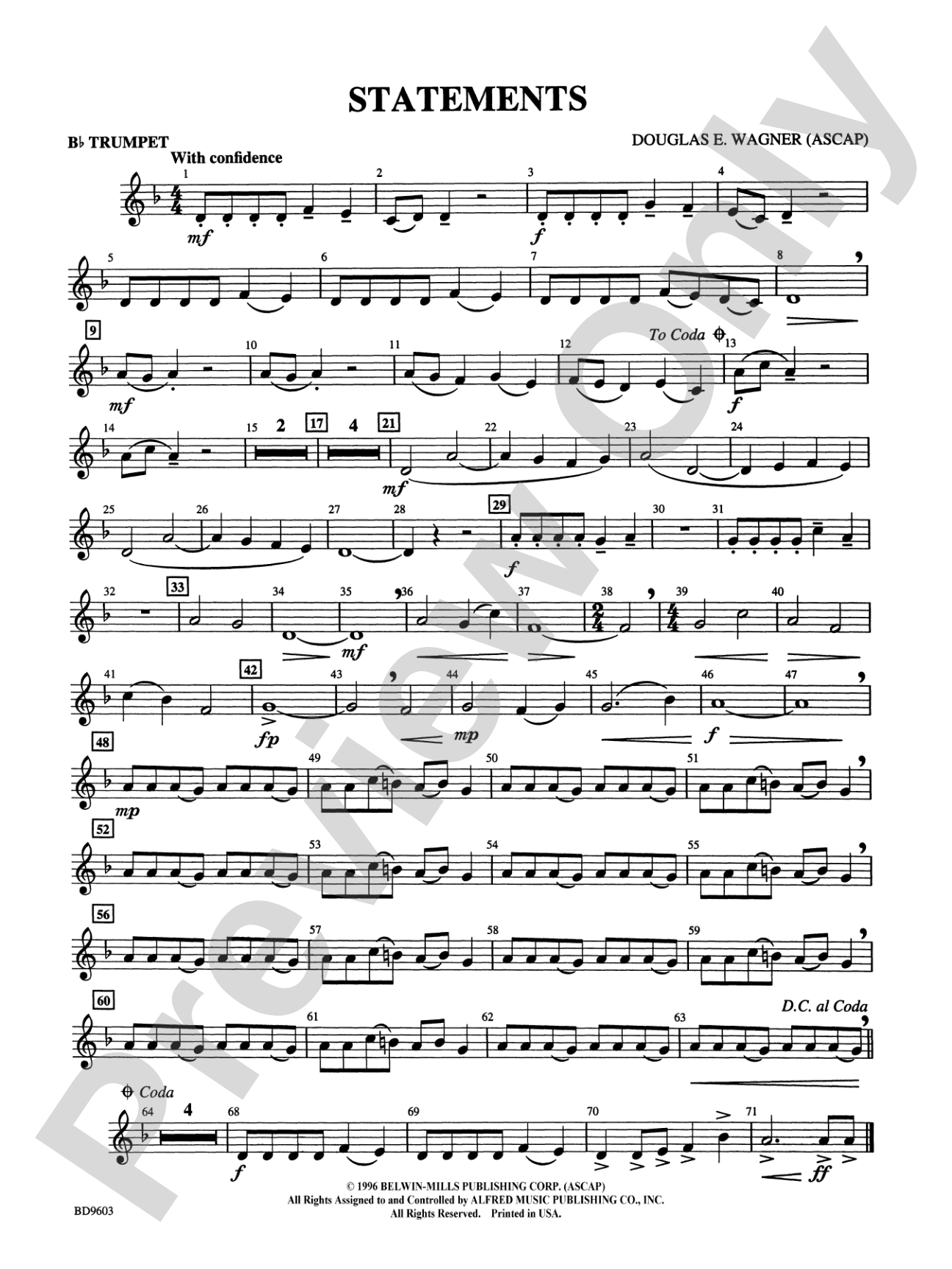 Statements: 1st B-flat Trumpet