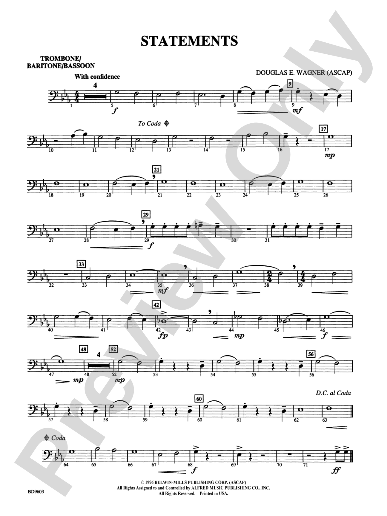 Statements: 1st Trombone