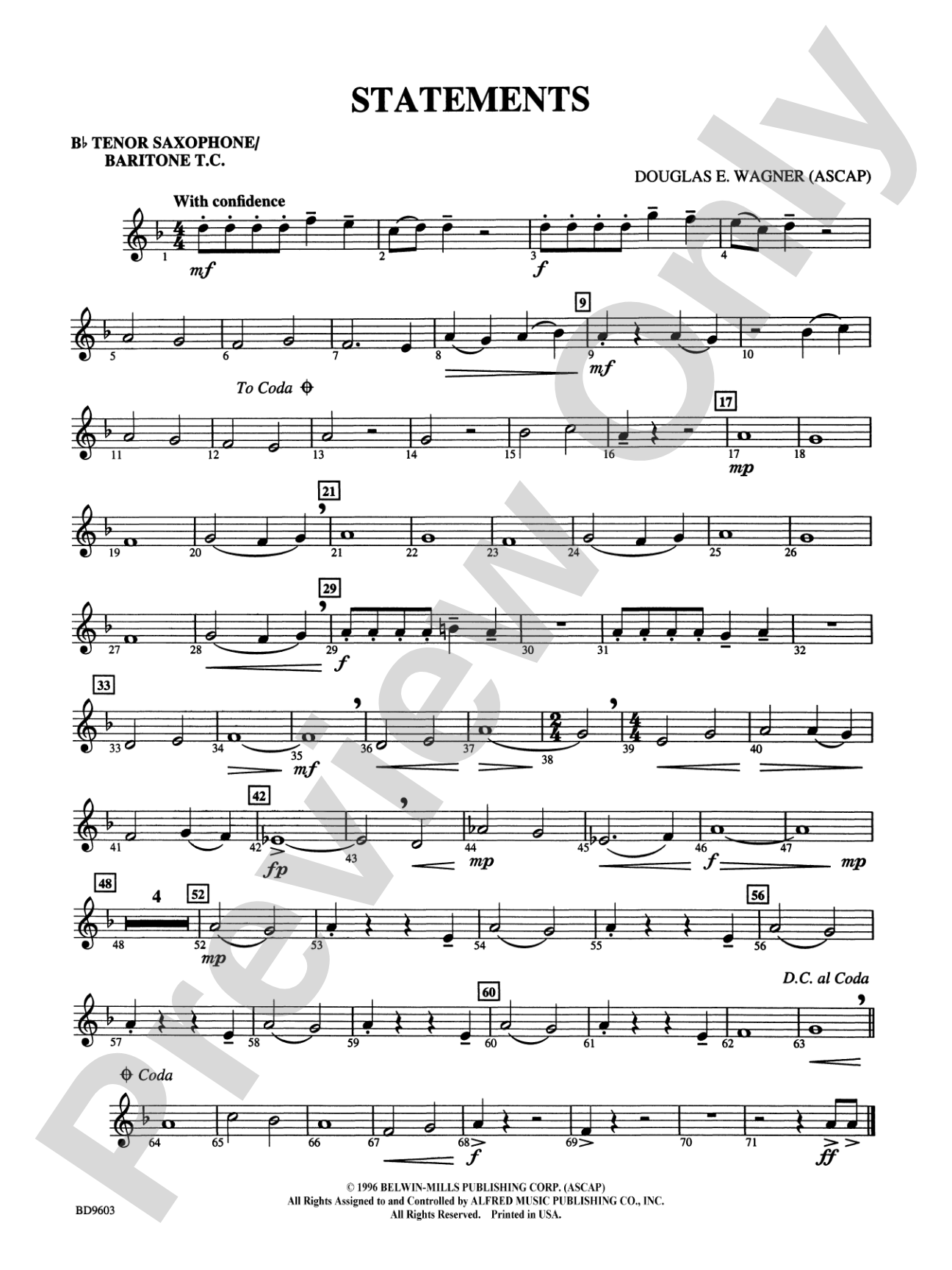 Statements: B-flat Tenor Saxophone