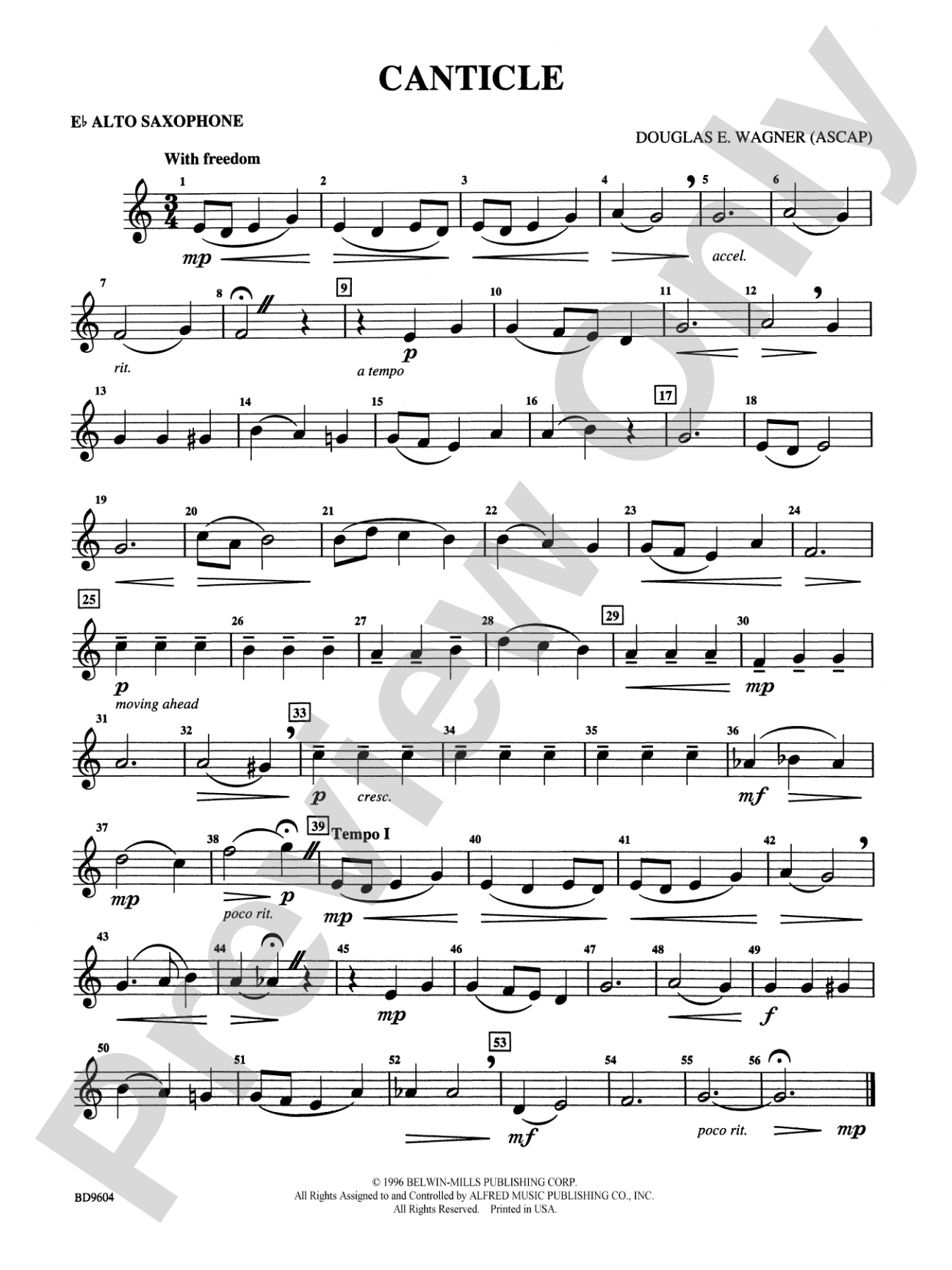 Canticle: E-flat Alto Saxophone