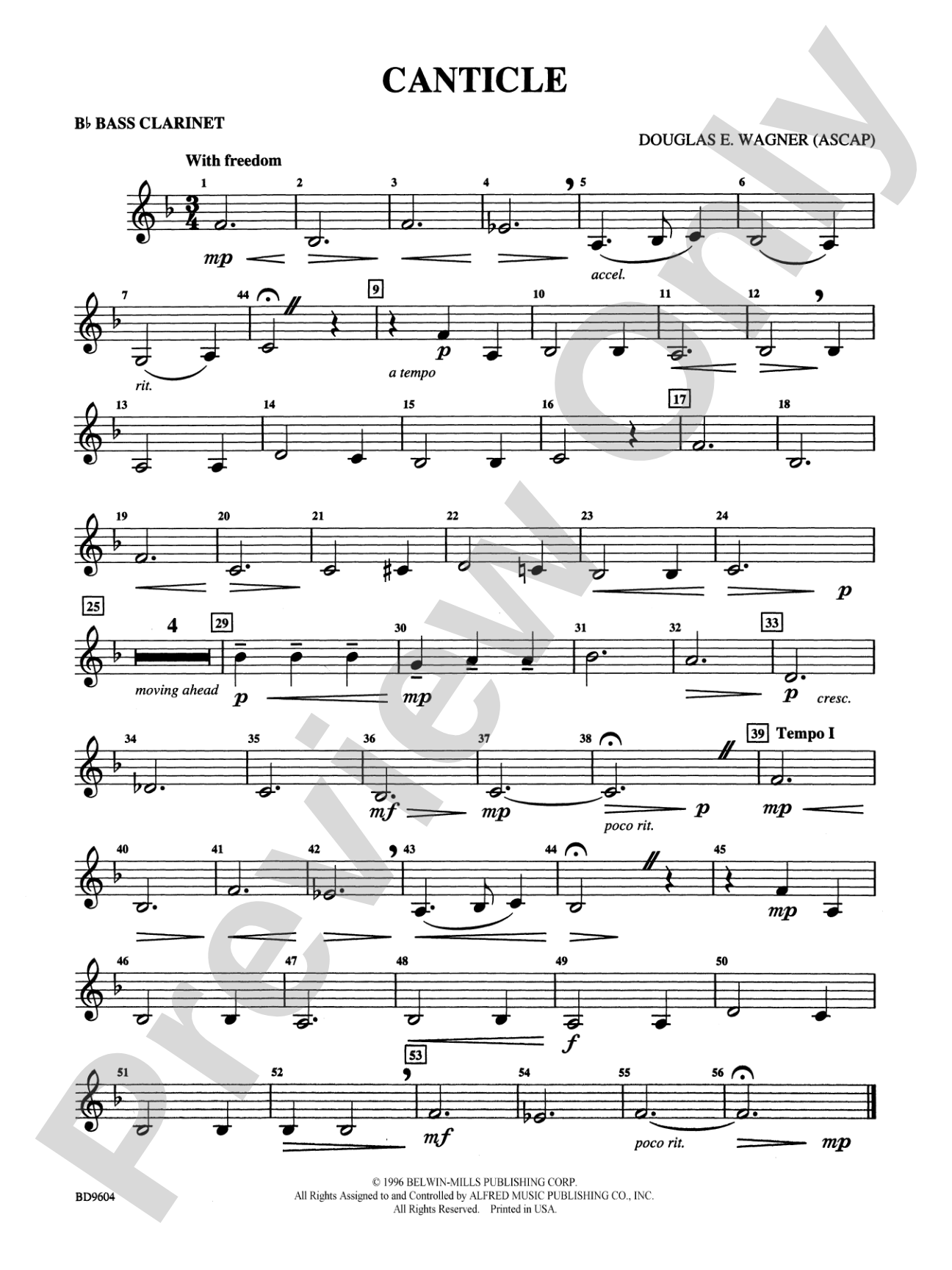 Canticle: B-flat Bass Clarinet