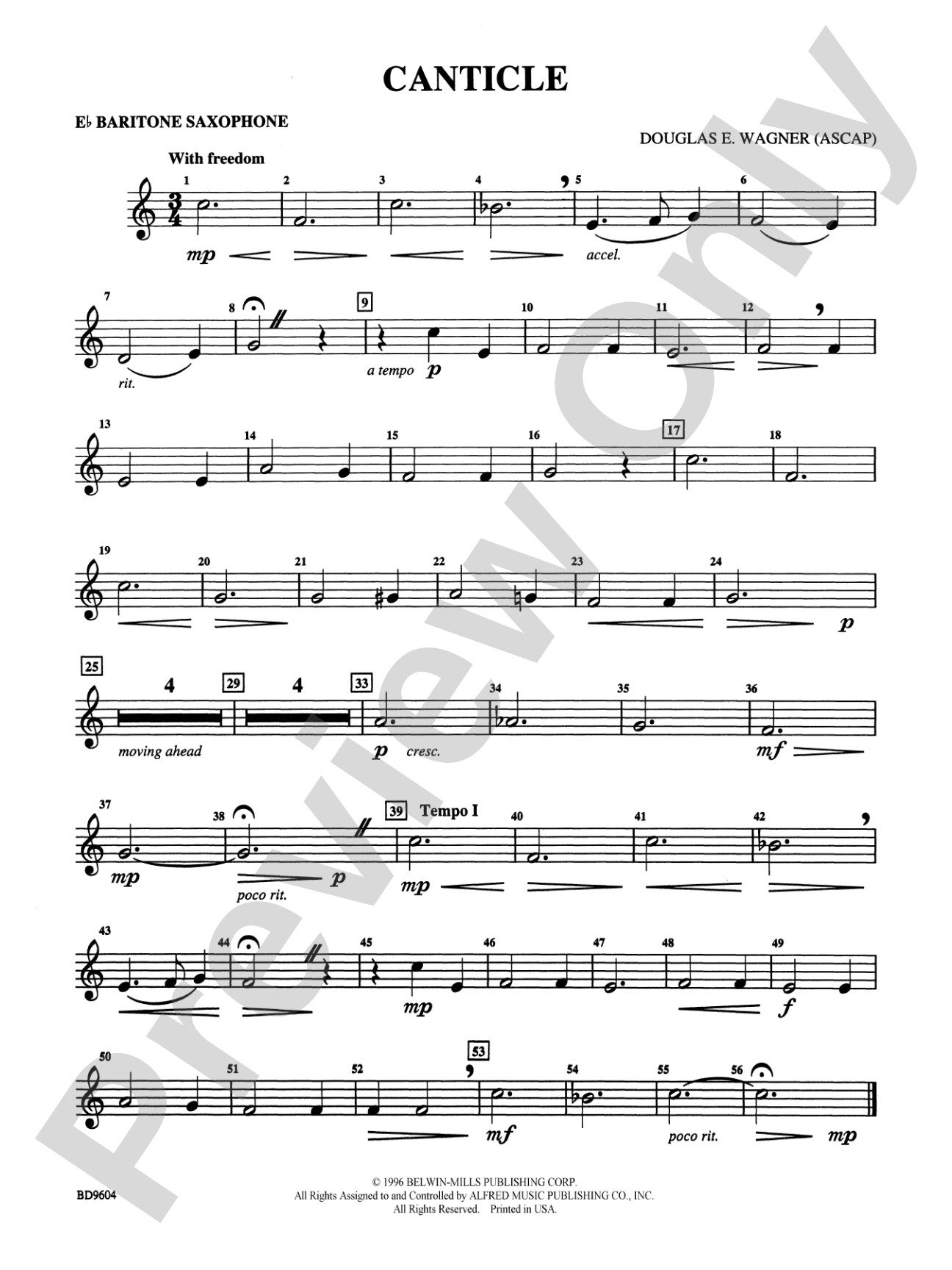 Canticle: E-flat Baritone Saxophone