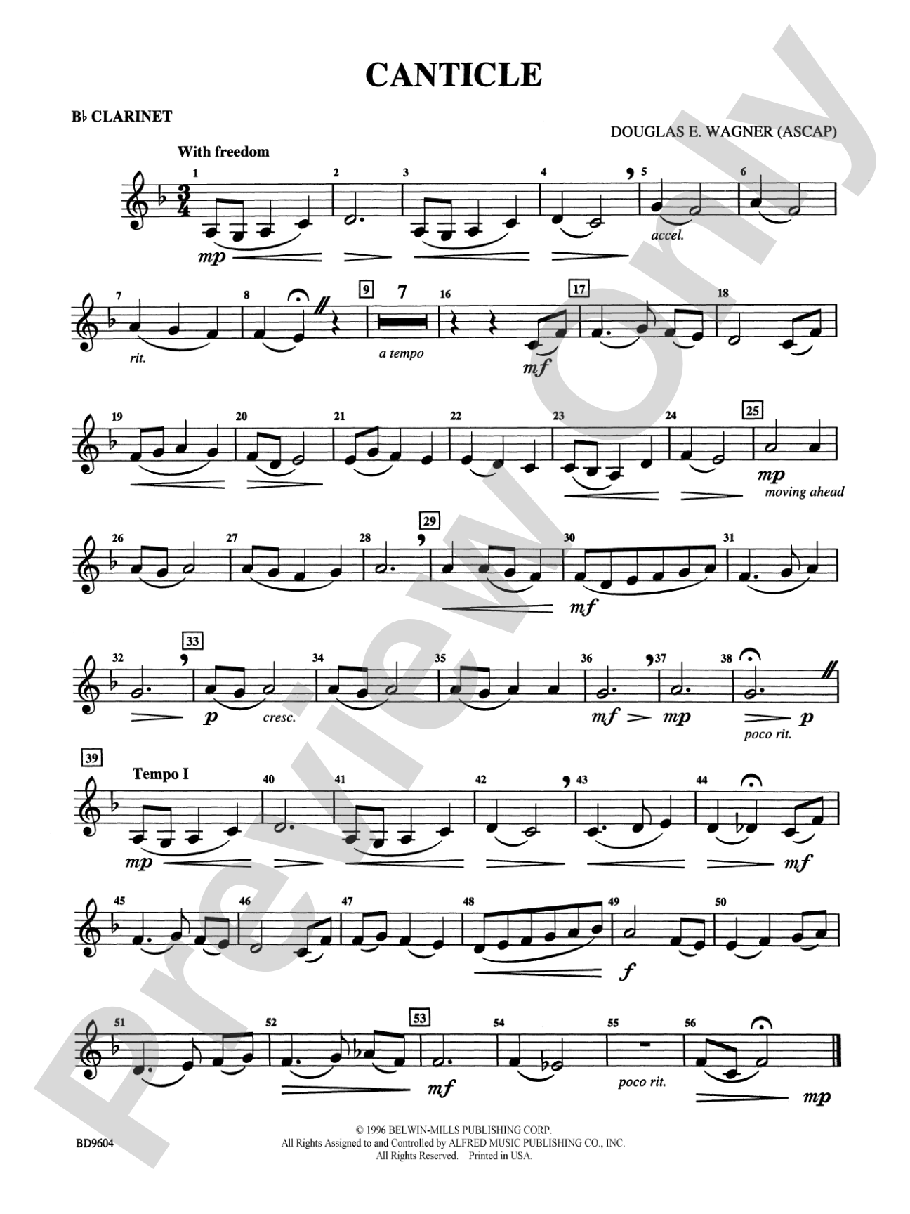 Canticle: 1st B-flat Clarinet