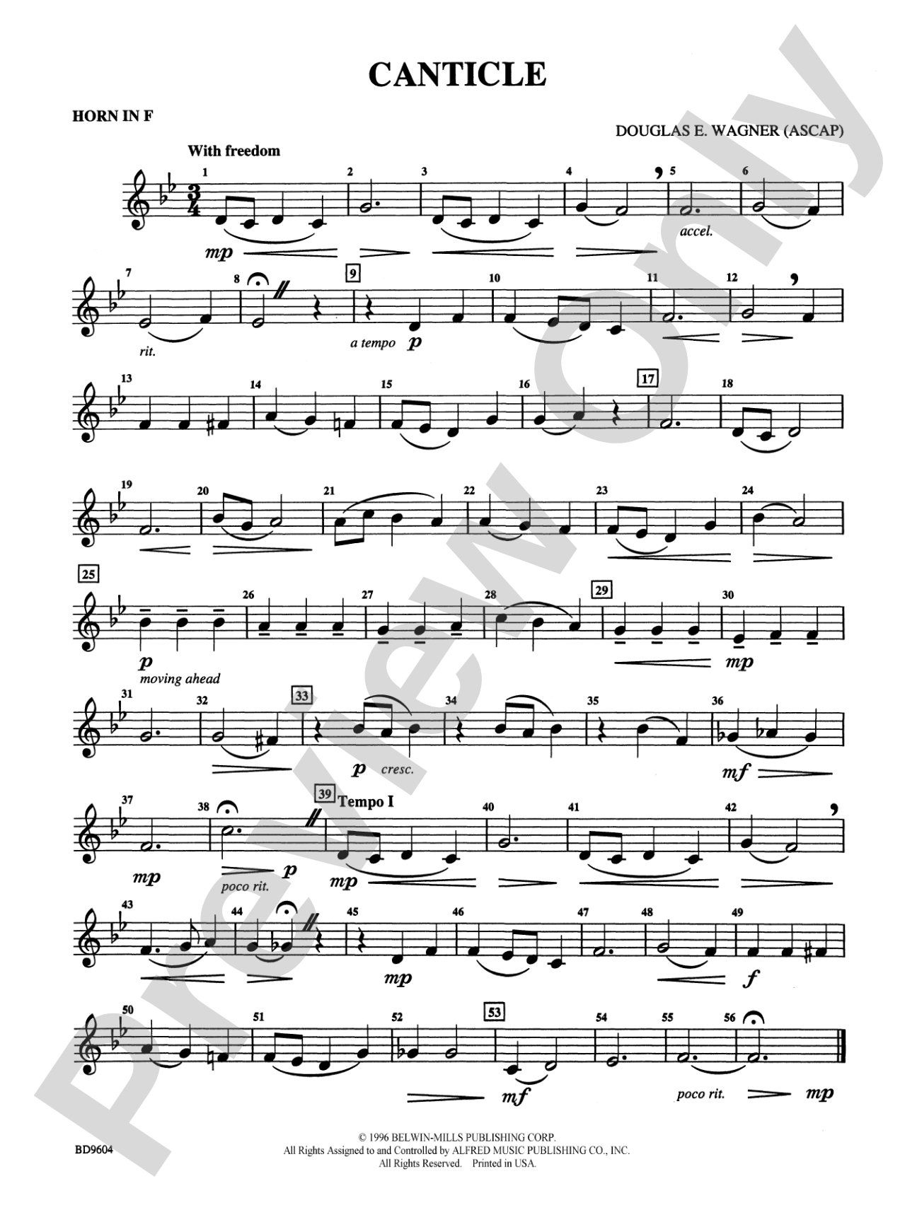 Canticle: 1st F Horn