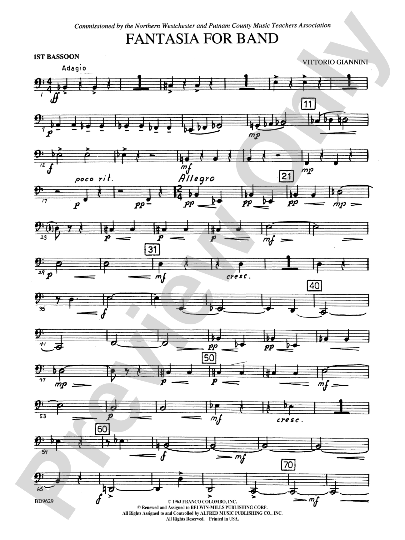 Fantasia for Band: Bassoon