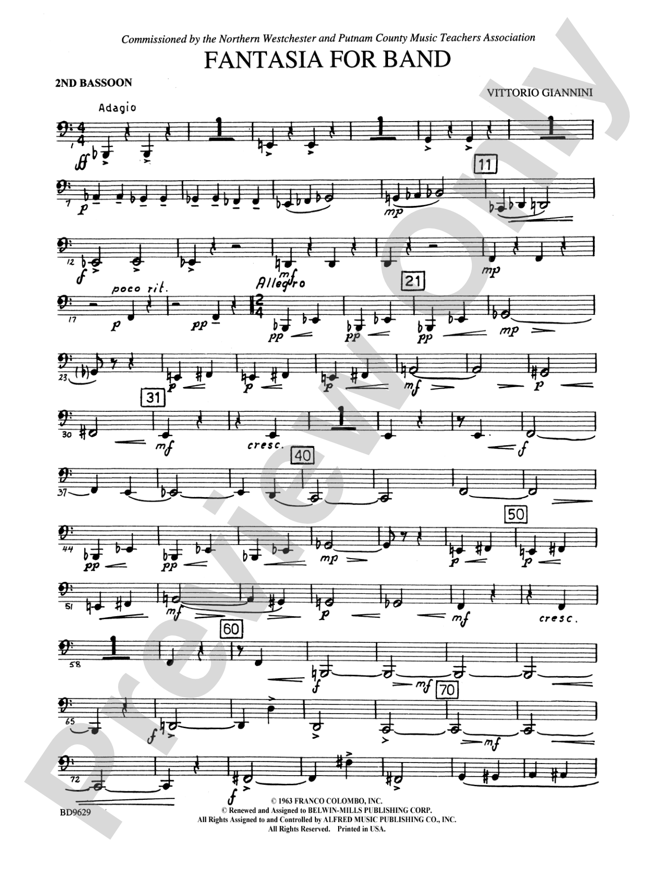 Fantasia for Band: 2nd Bassoon