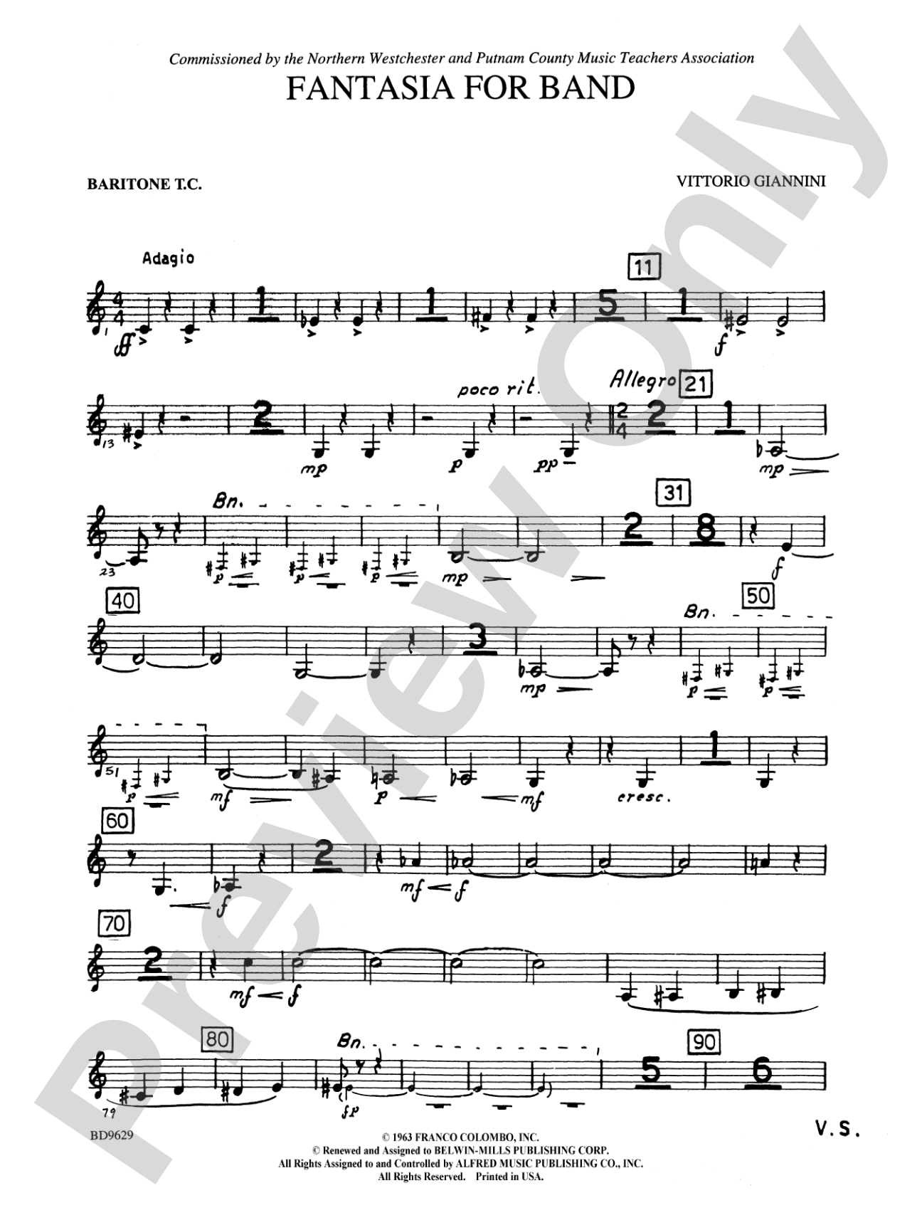 Fantasia for Band: Baritone T.C.