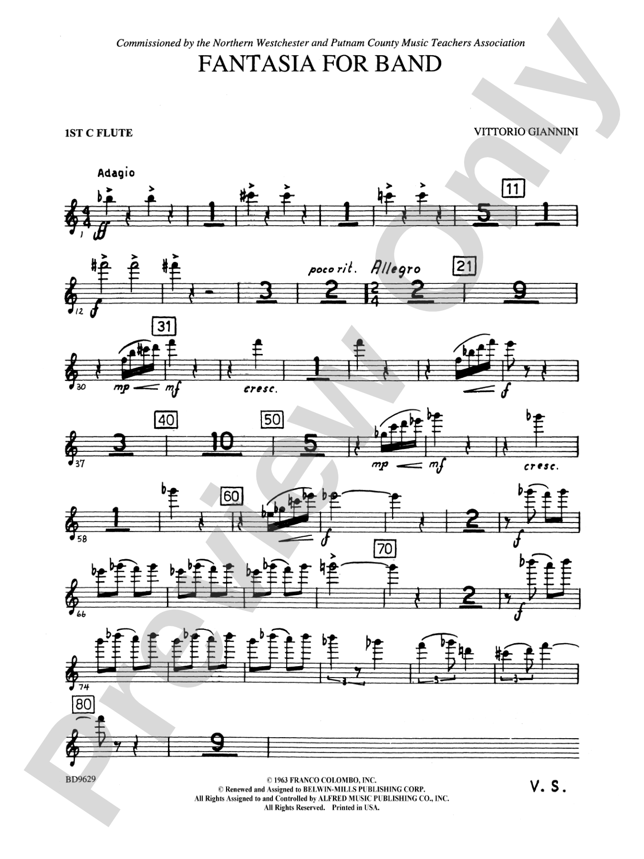 Fantasia for Band: Flute