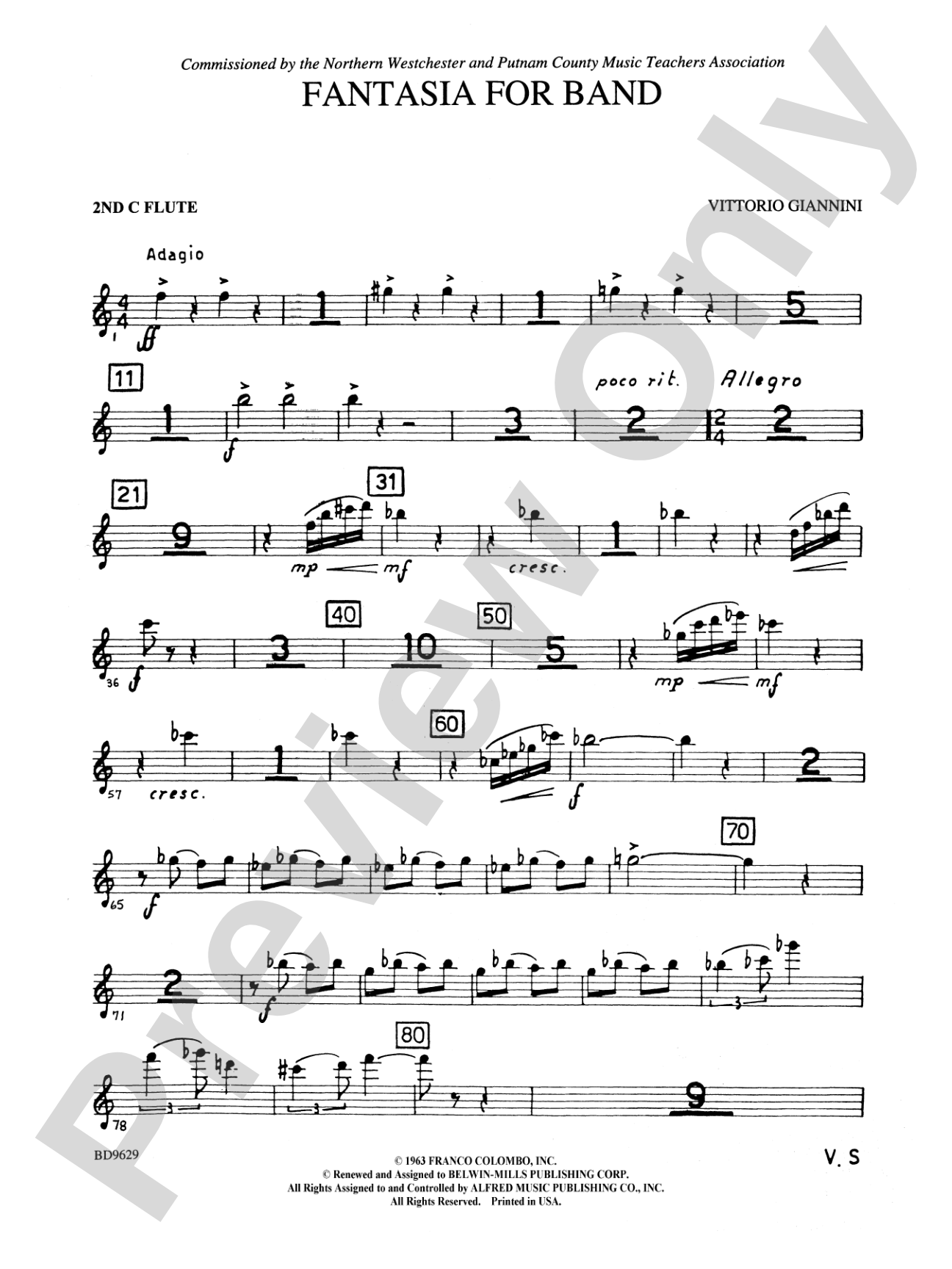 Fantasia for Band: 2nd Flute