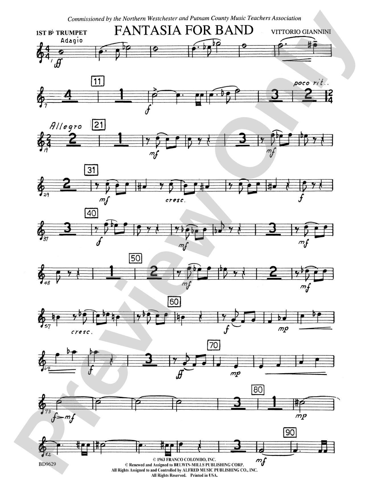 Fantasia for Band: 1st B-flat Trumpet