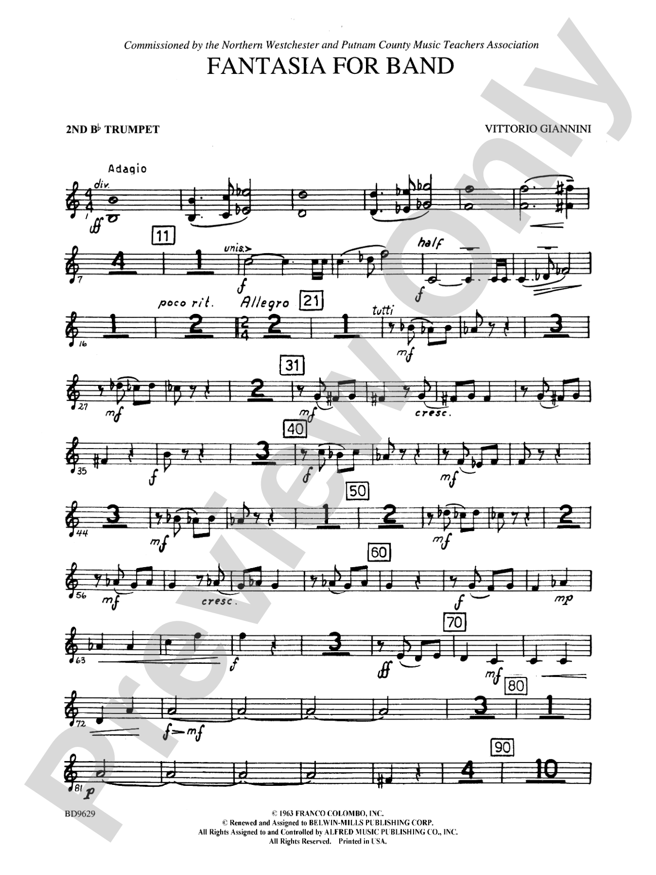Fantasia for Band: 2nd B-flat Trumpet