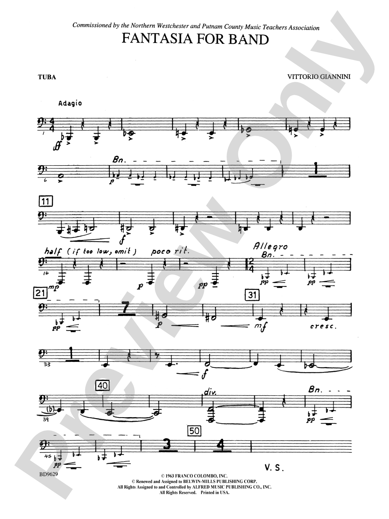 Fantasia for Band: Tuba