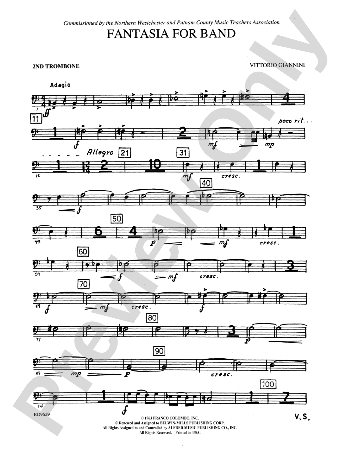 Fantasia for Band: 2nd Trombone