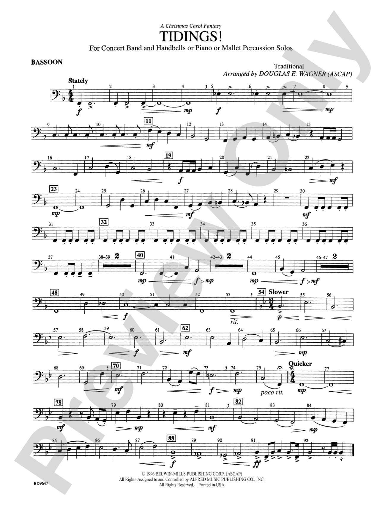 Tidings! (A Christmas Carol Fantasy): Bassoon